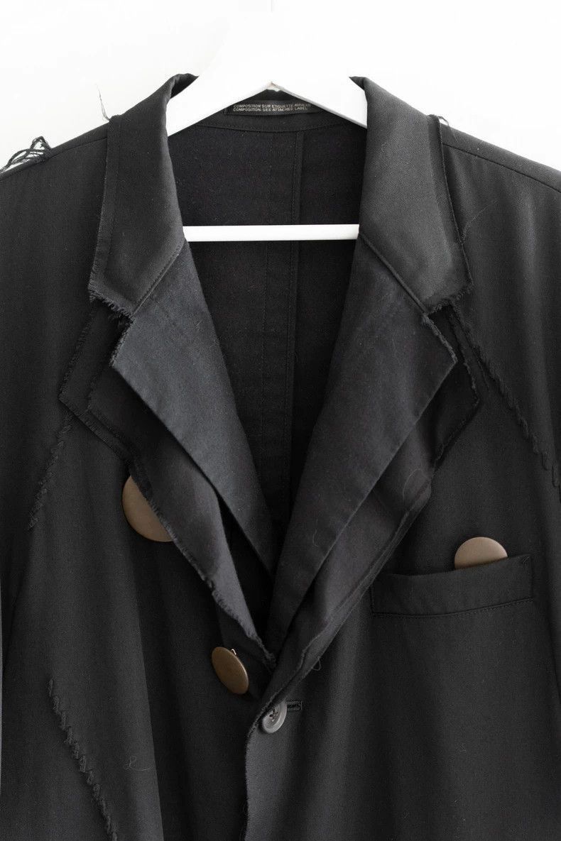 Yohji Yamamoto Yohji Yamamoto Yohji Yamamoto Black Layered Wool Blazer Size US M / EU 48-50 / 2 - 3 Thumbnail
