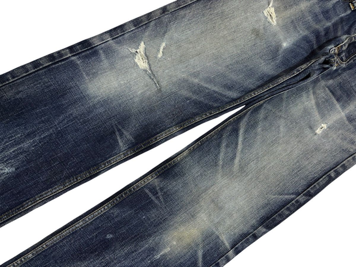 George × Japanese Brand George Japan Faded Indigo Distressed Jeans Size US 34 / EU 50 - 3 Thumbnail