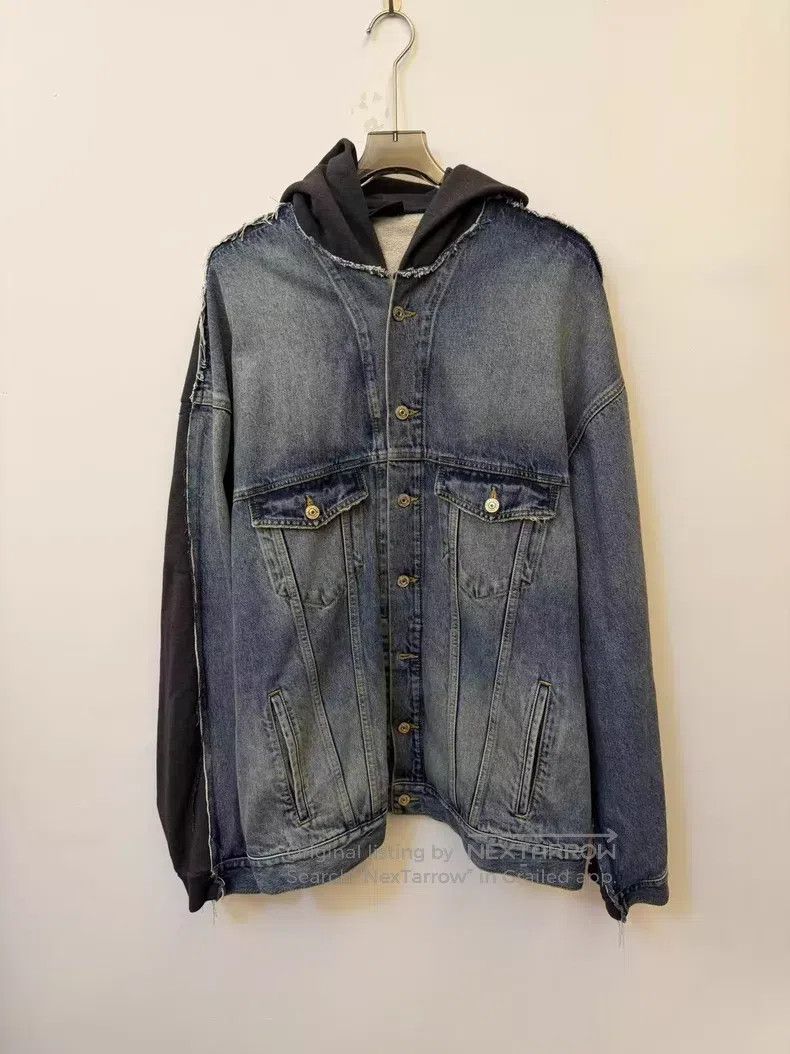 Balenciaga Balenciaga Patchwork Hooded Single Breasted Loose Casual D Size US M / EU 48-50 / 2 - 1 Thumbnail
