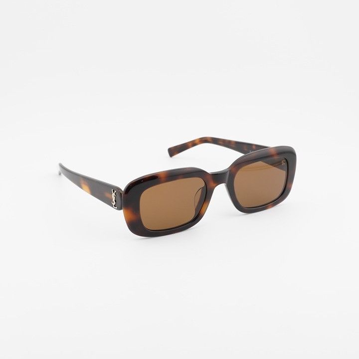 Saint Laurent Paris Saint Laurent SLM130/F 004 Sunglasses Havana Rectangle Frame Size ONE SIZE - 5 Thumbnail