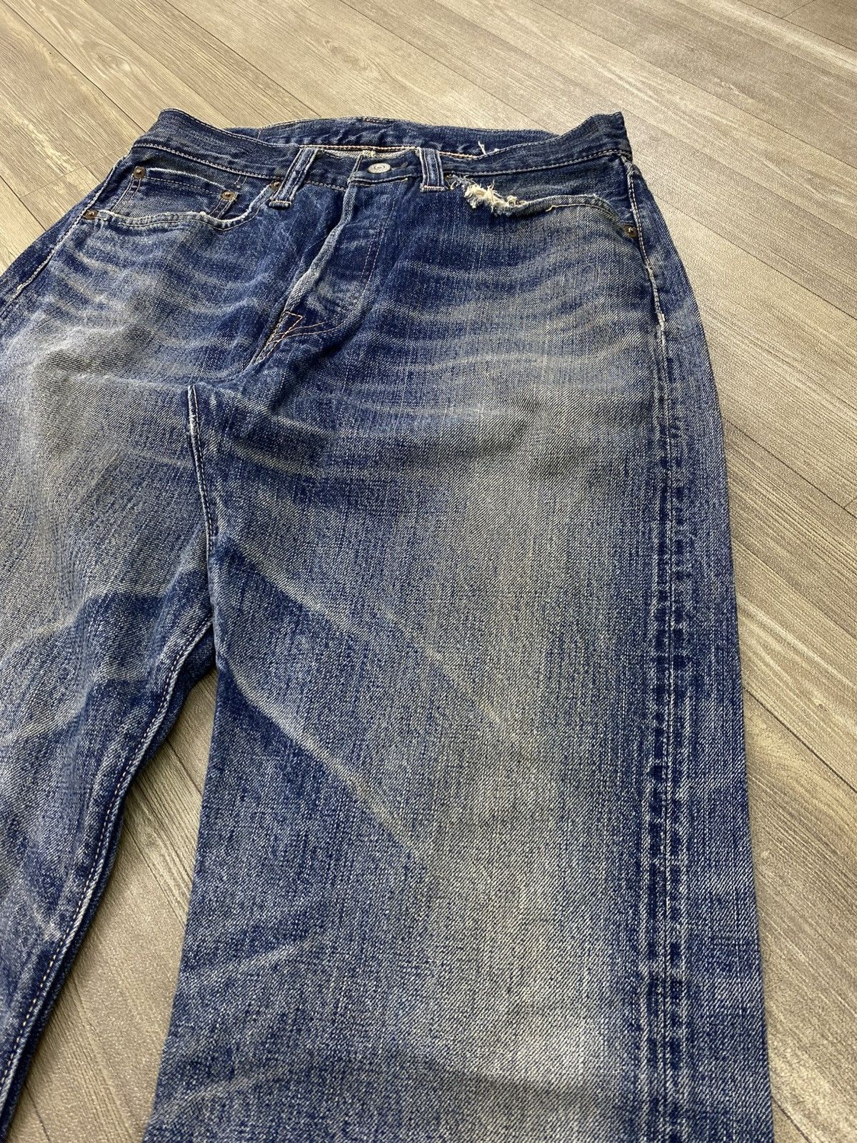 Sugar Cane 🇯🇵Vintage Sugar Cane 1947 Distressed Faded Selvedge Denim Size US 29 - 5 Thumbnail