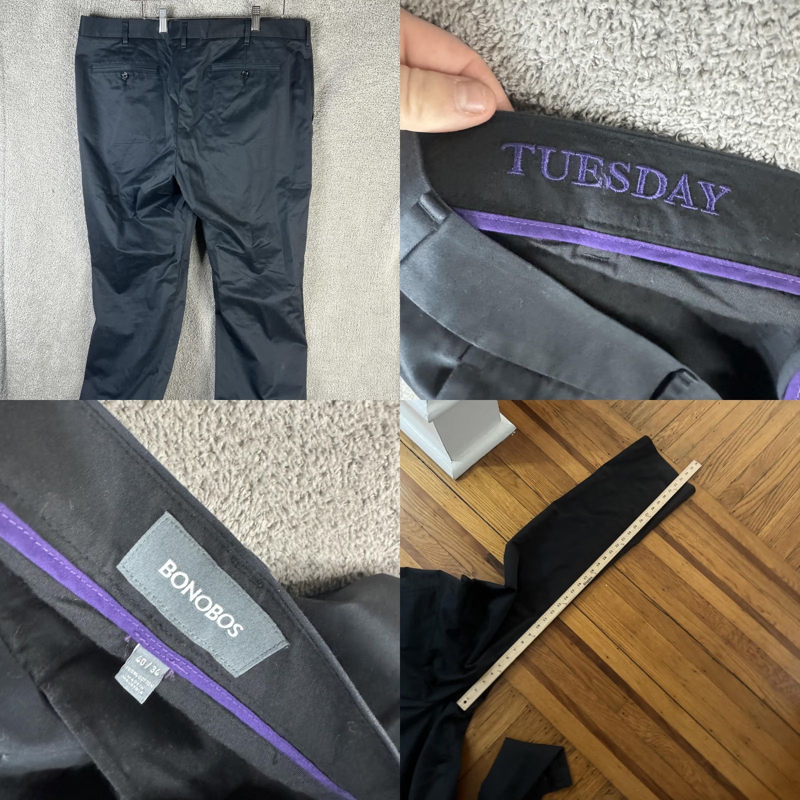 Bonobos Bonobos Pants Mens 40x34 Black Weekday Warrior Chino Dress Casual Cotton Flat Front Pockets Straight Leg Mens Size US 40 / EU 56 - 9 Thumbnail