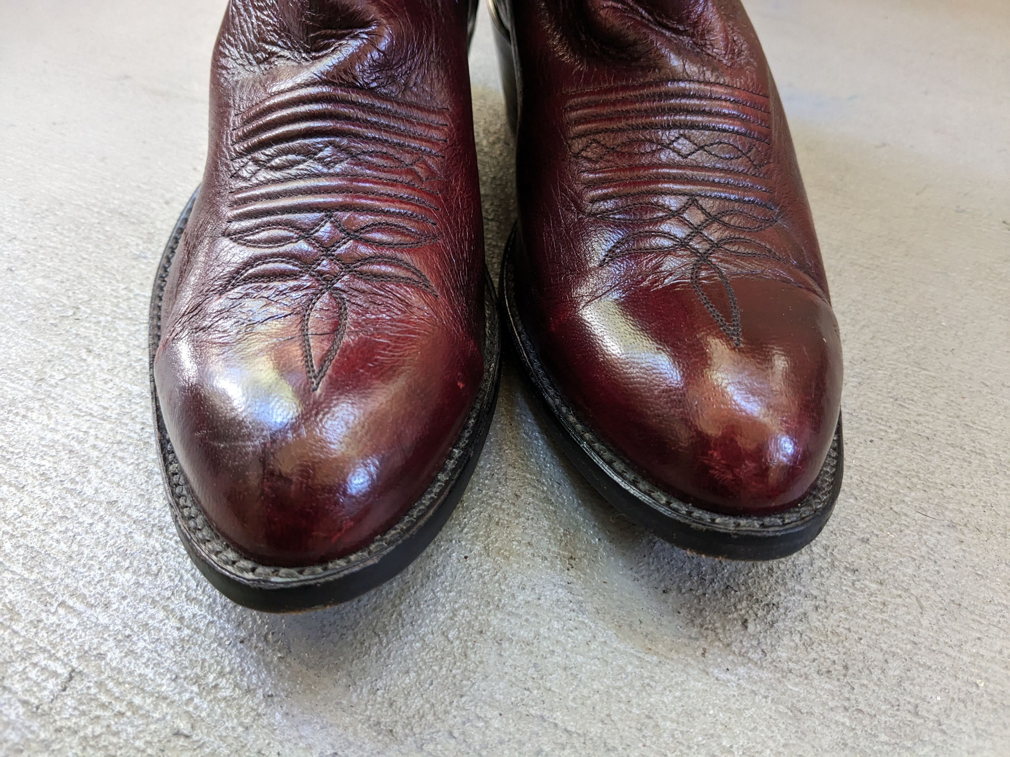 Larry Mahan × Vintage Larry Mahan Cowboy Boots Red 9 E Wide Biker Leather USA Size US 9 / EU 42 - 2 Thumbnail
