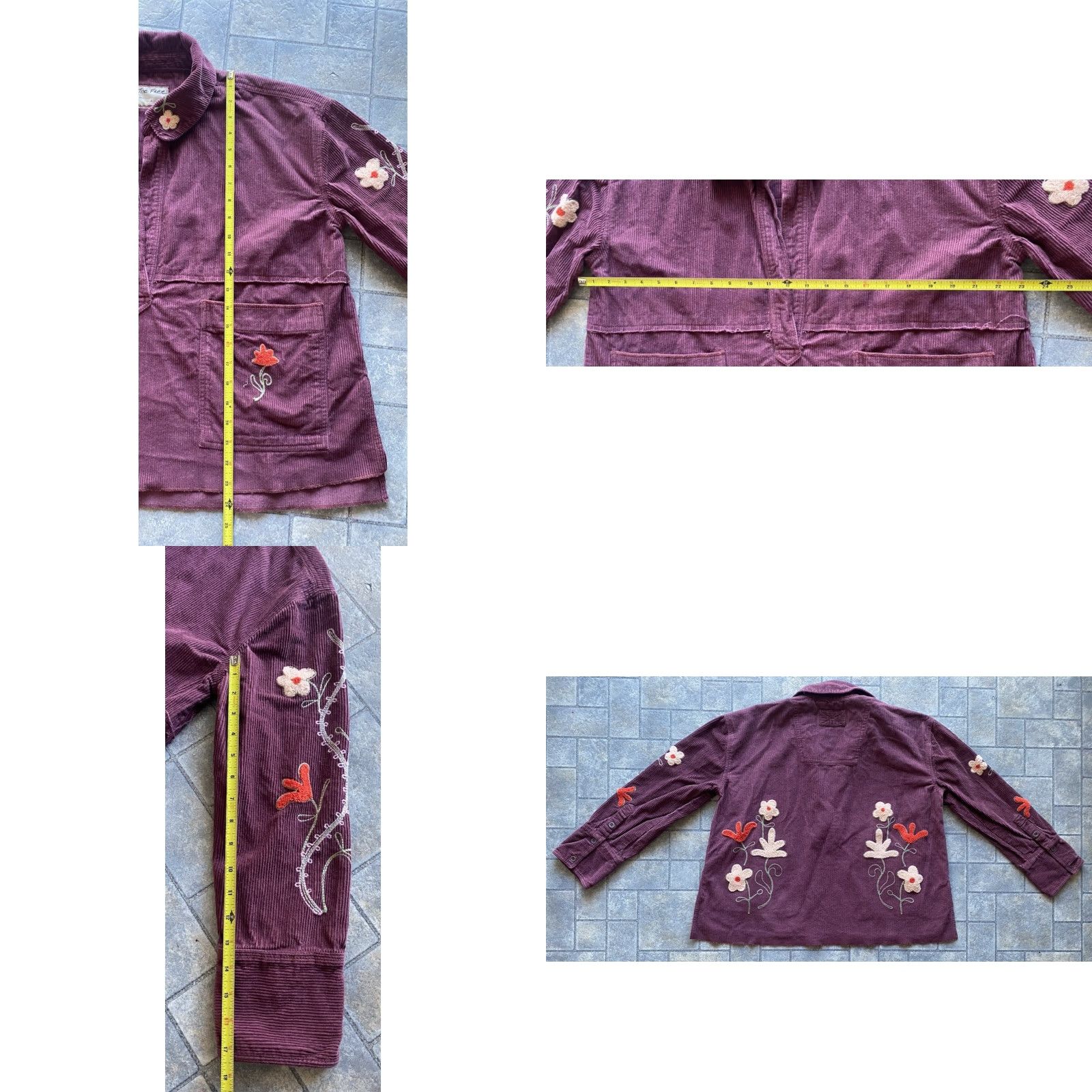 Vintage We The Free Jacket Women’s Small Winter Bloom Corduroy Floral Red Size S / US 4 / IT 40 - 8 Thumbnail