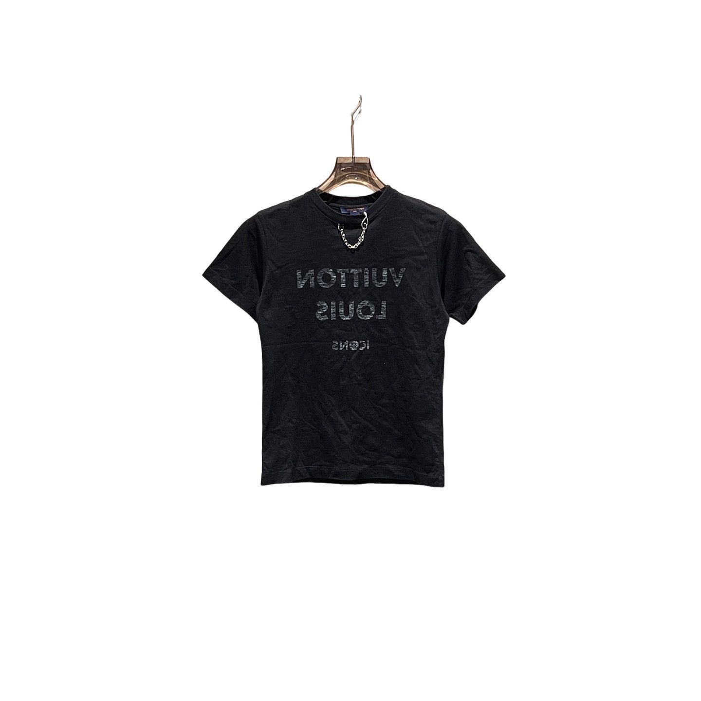 Louis Vuitton LOUIS VUITTON LOGO BLACK CREWNECK T-SHIRT FOR JAPAN