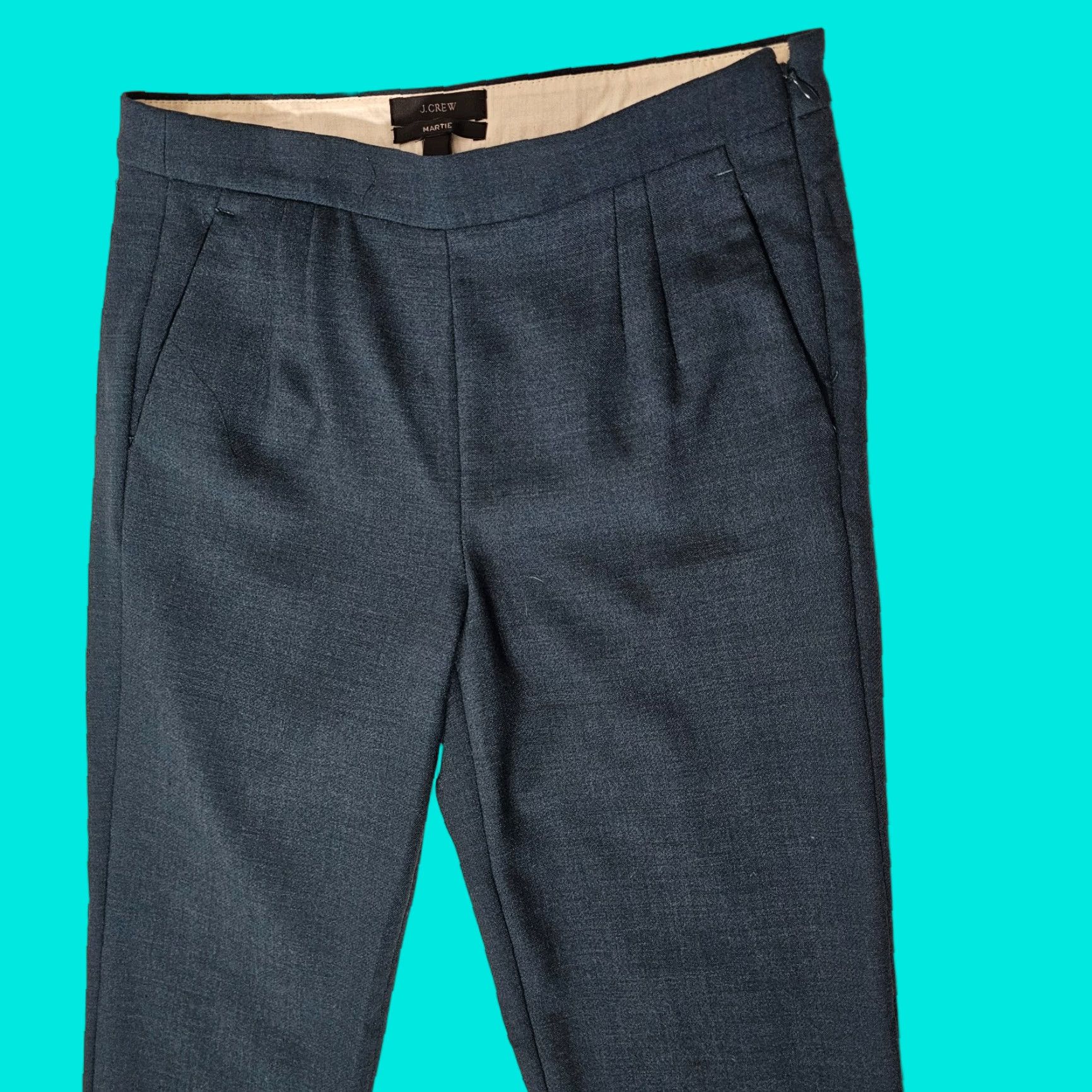J.Crew J.Crew Womens Pants Green Size 0 Martie Mid Rise Cropped Stretch Wool Blend Size 25" / US 0 / IT 36 - 1 Thumbnail