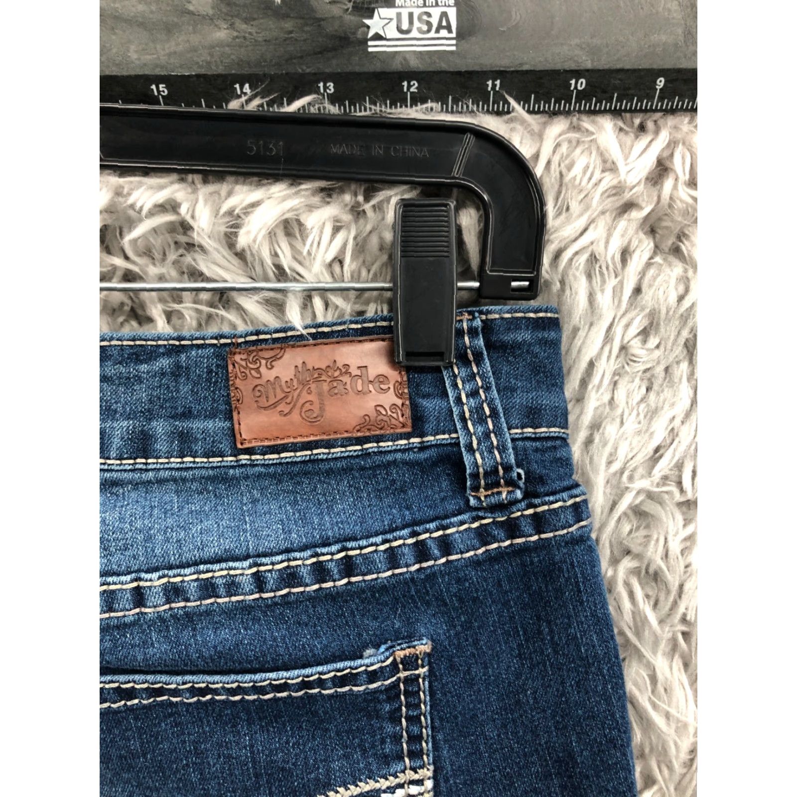 Denime Myth of Jade Jeans Skinny Mid Rise Dark Blue Denim Womens Size 6 Size 28" / US 6 / IT 42 - 6 Thumbnail