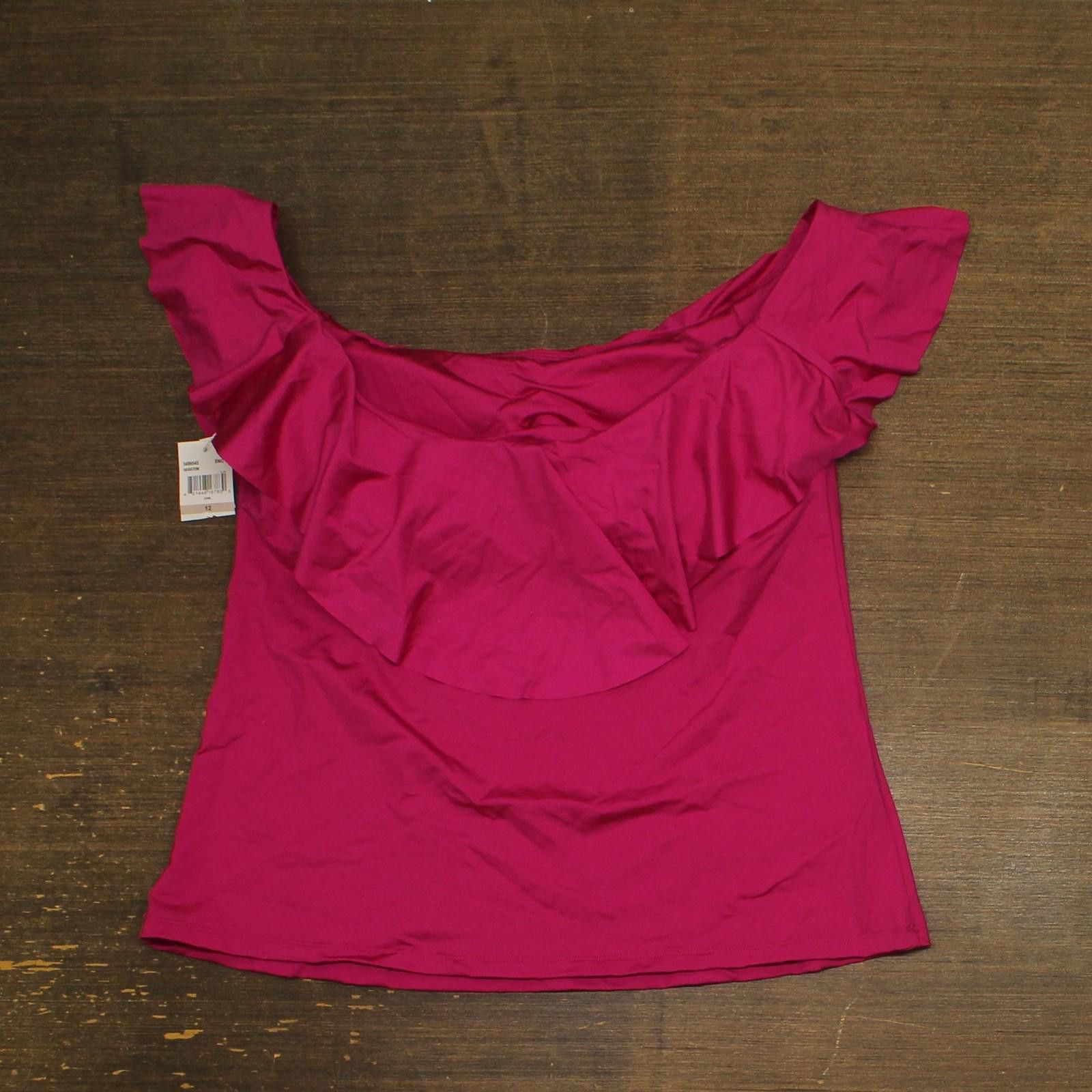 Other Trina Turk Monaco Ruffle Tankini Swim Top Sangria Pink 12 Size ONE SIZE - 2 Thumbnail