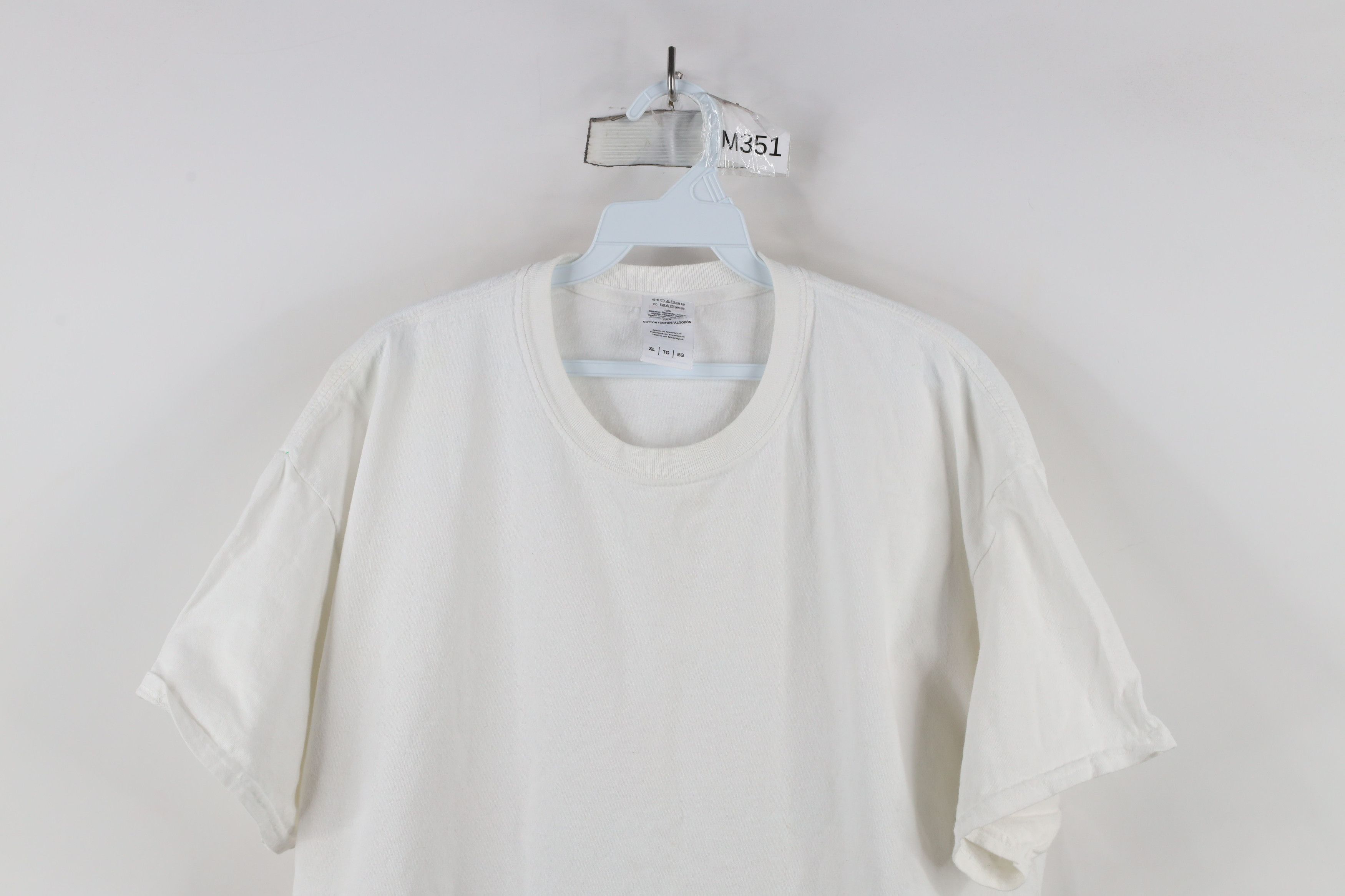 Vintage Vintage 90s Y2K Streetwear Heavyweight Cotton T-Shirt White Size US XL / EU 56 / 4 - 2 Thumbnail