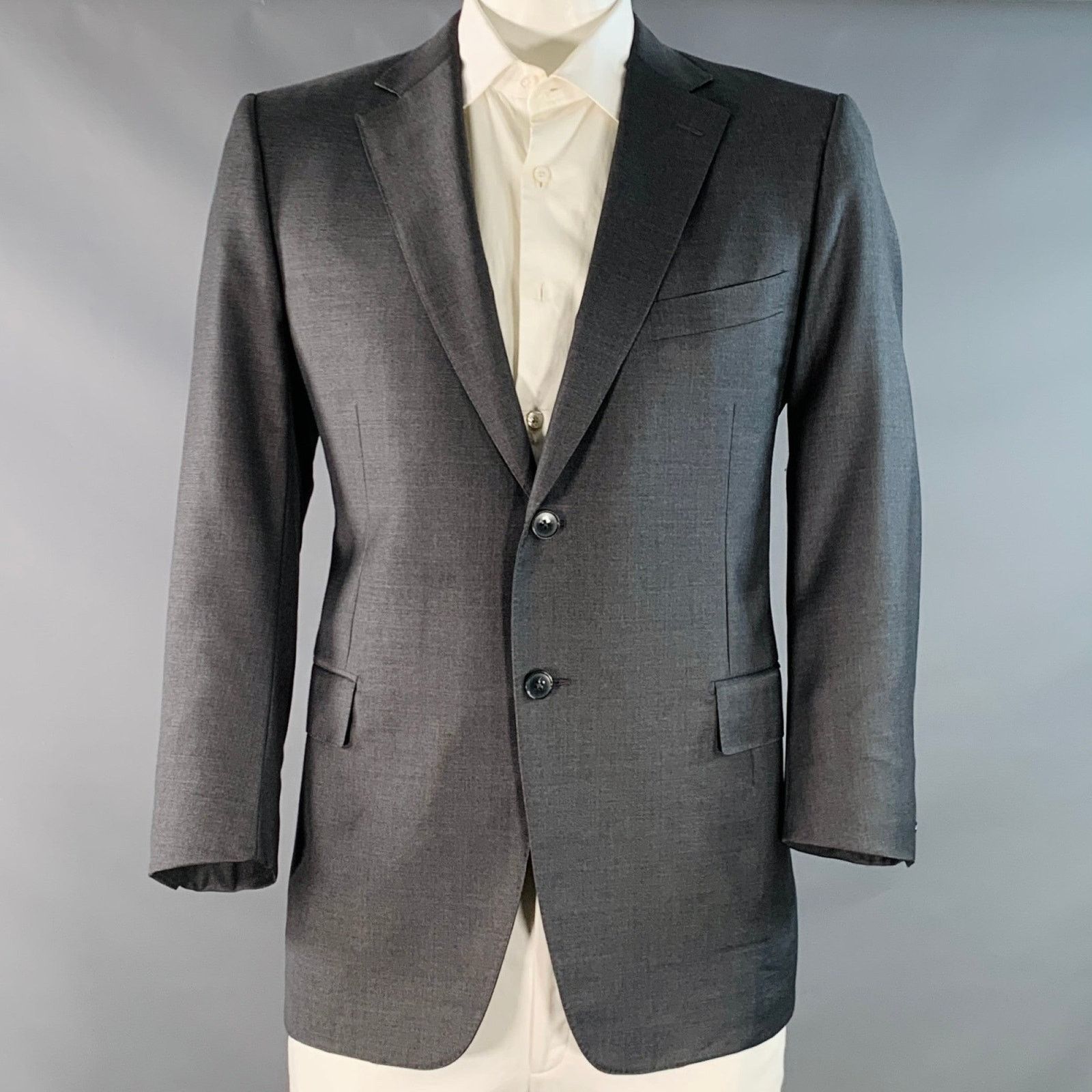 Ermenegildo Zegna Size 44 Grey Wool Single Breasted Notch Lapel Sport Coat Size 44R - 1 Thumbnail