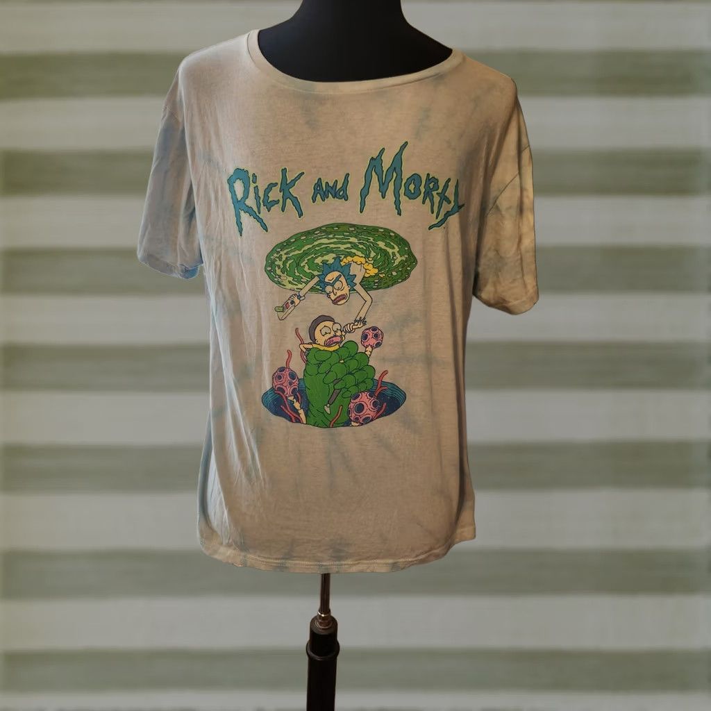 Vintage Rick And Morty Falling Portals Blue Tie Dye T Shirt Size Medium Size US M / EU 48-50 / 2 - 1 Thumbnail