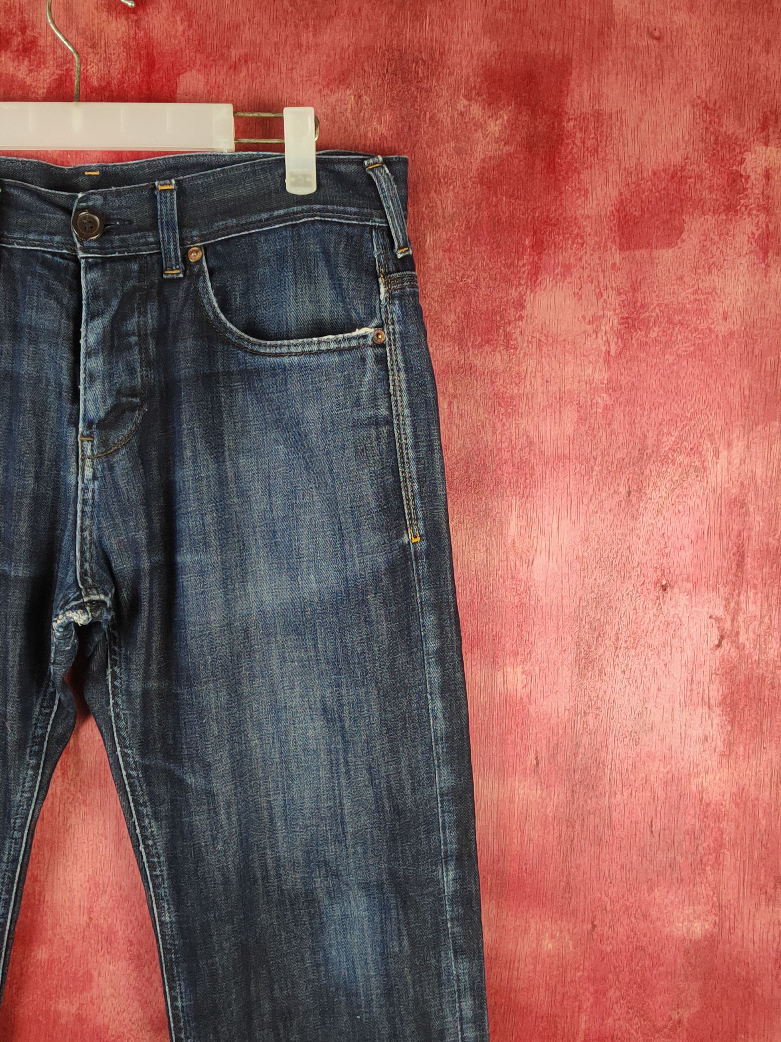 Armani Exchange Armani Exchange Dark Blue distressed jeans Denim #S1621 Size US 33 - 5 Thumbnail