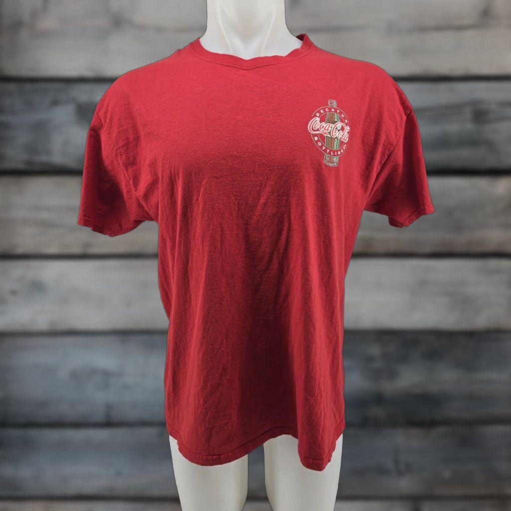 Vintage Coca-Cola Bottling Co. Forklift Decatur Alabama Red T Shirt Large Unisex L Shirt Red Coca-Cola Bottling Co. Forklift Decatur Alabama Graphic Tee 2000s Size US L / EU 52-54 / 3 - 1 Thumbnail
