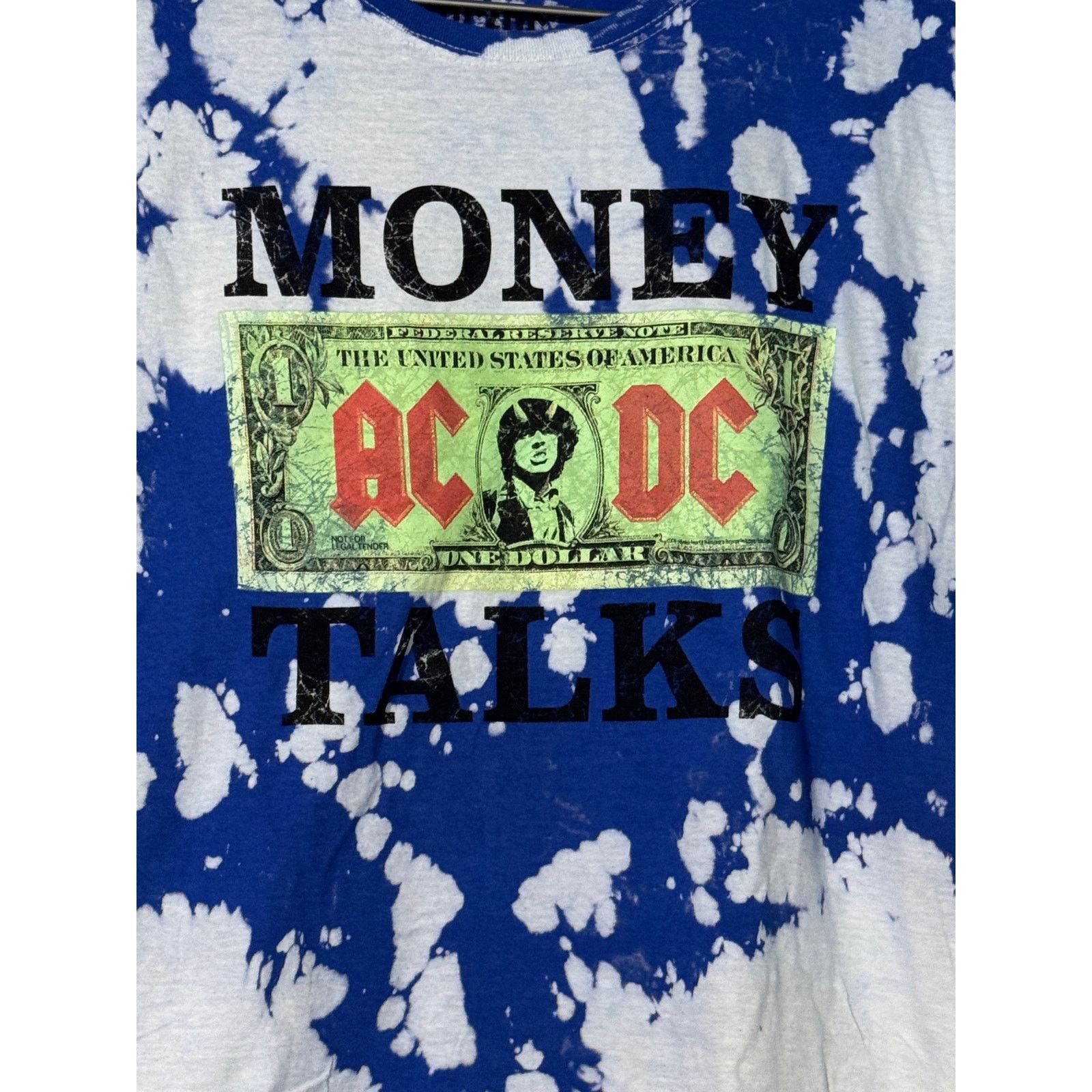 Other ACDC Money Talks Tie-Dye T-Shirt Blue and White Size 2XL Size US M / EU 48-50 / 2 - 2 Thumbnail