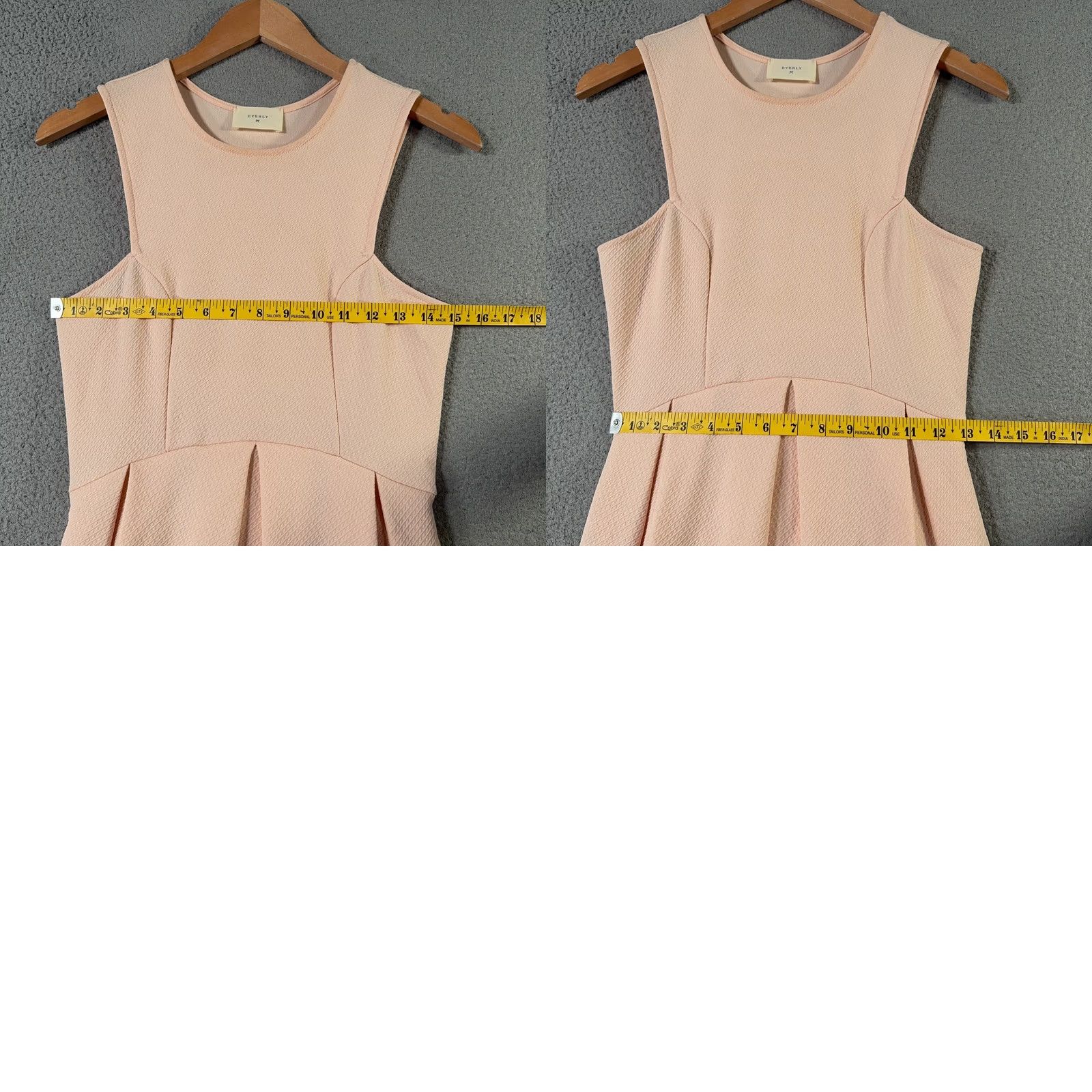 Anthropologie Everly Dress Medium Slim Peach Textured Knit Sleeveless Fit Flare A-Line Designer Womens Vesitled Size M / US 6-8 / IT 42-44 - 9 Thumbnail