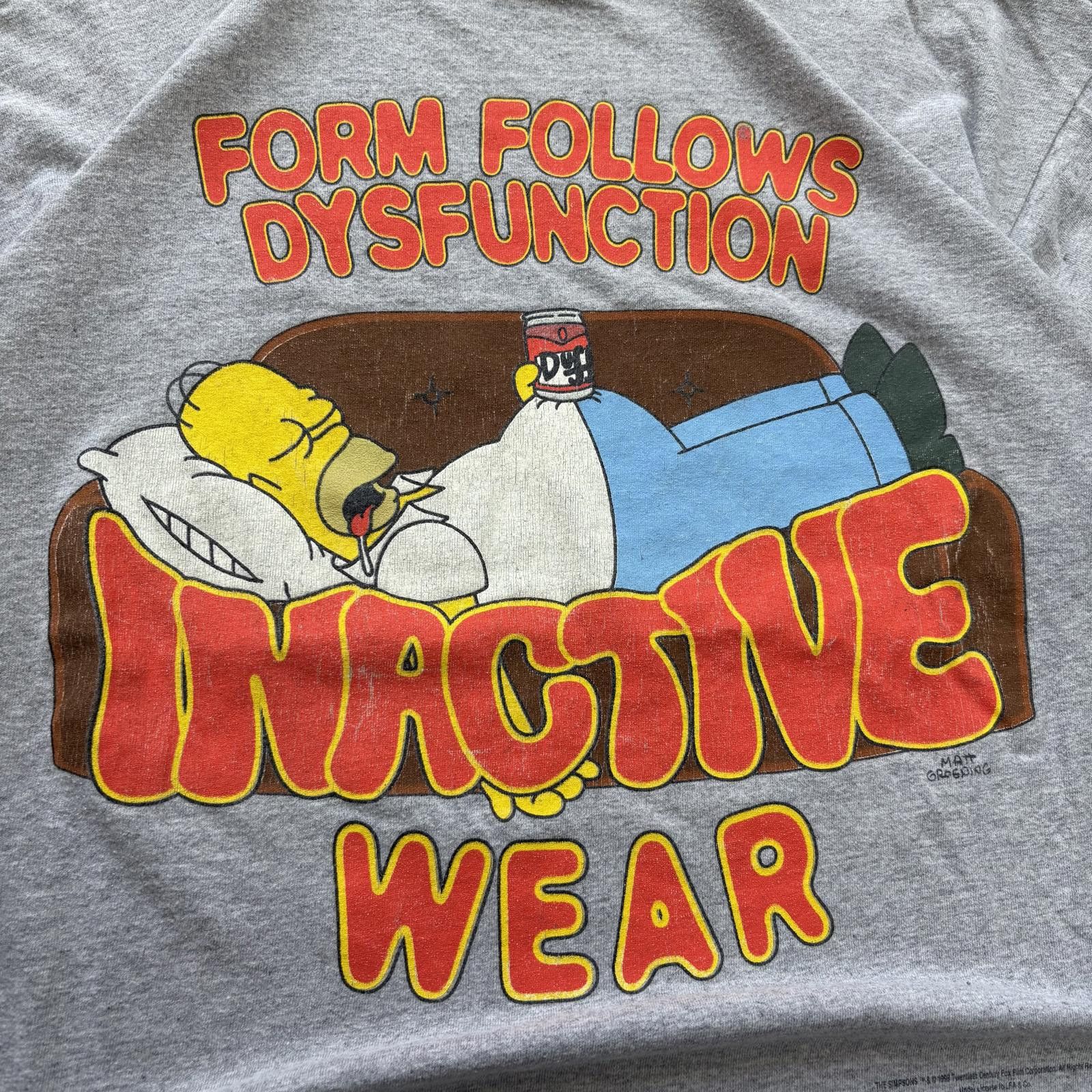 The Simpsons Vintage 90s The Simpsons Homer Inactive Wear Funny Shirt Size US XL / EU 56 / 4 - 2 Thumbnail