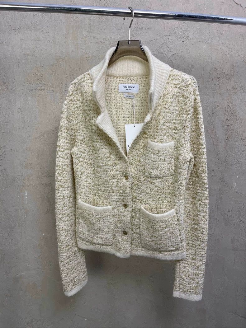 Thom Browne Thom Browne Size 0Gold Silk Wool Knit Little Fragrance Show Size XS / US 0-2 / IT 36-38 - 4 Thumbnail