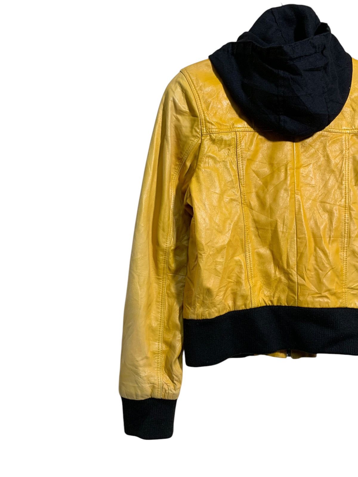 Genuine Leather 🔥RARE YELLOW LEATHER PARK HOODIE JACKETS Size US XL / EU 56 / 4 - 6 Thumbnail