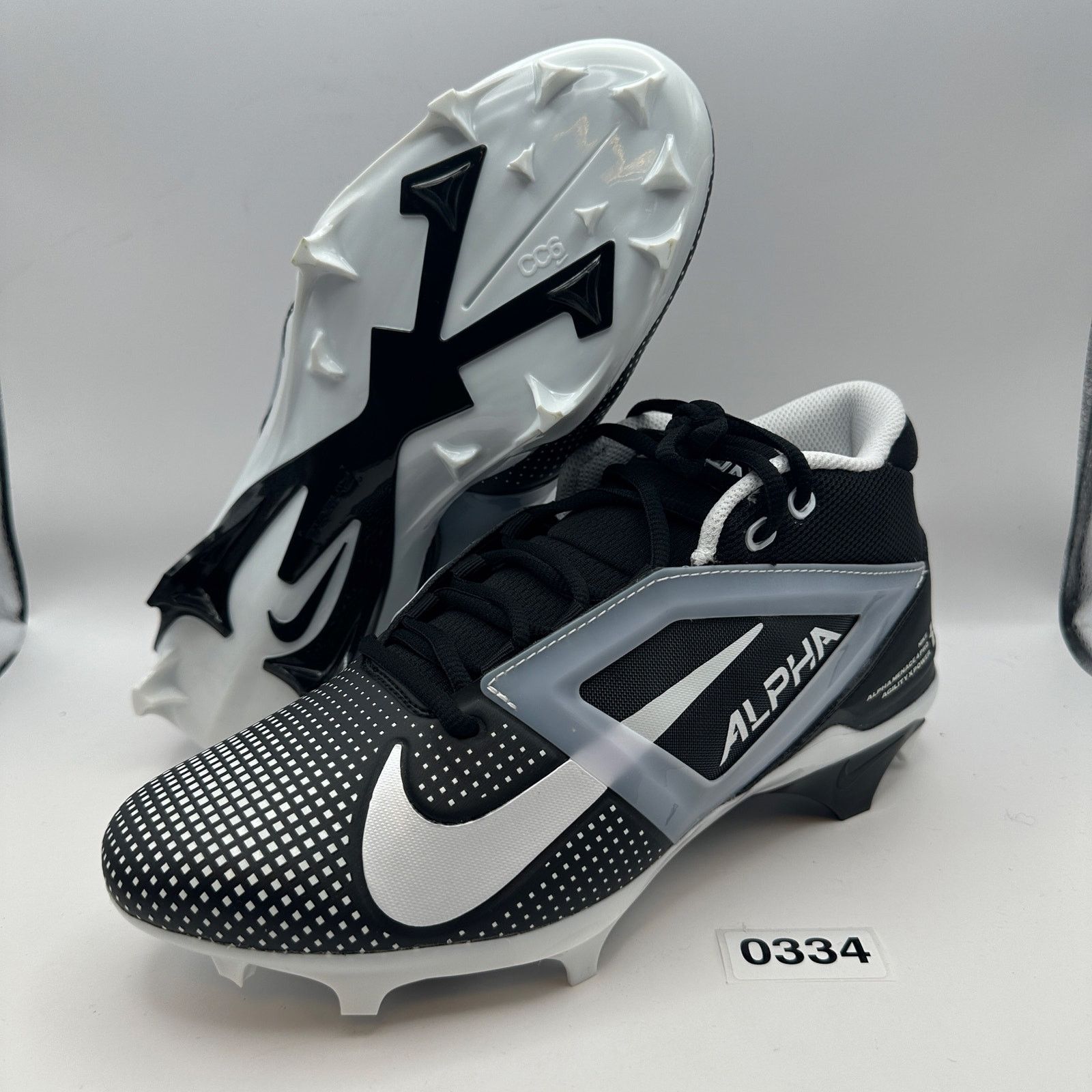 Nike NIKE Men's 9 Alpha Menace 4 PRO Football Cleats Black/White Size US 9 / EU 42 - 1 Thumbnail