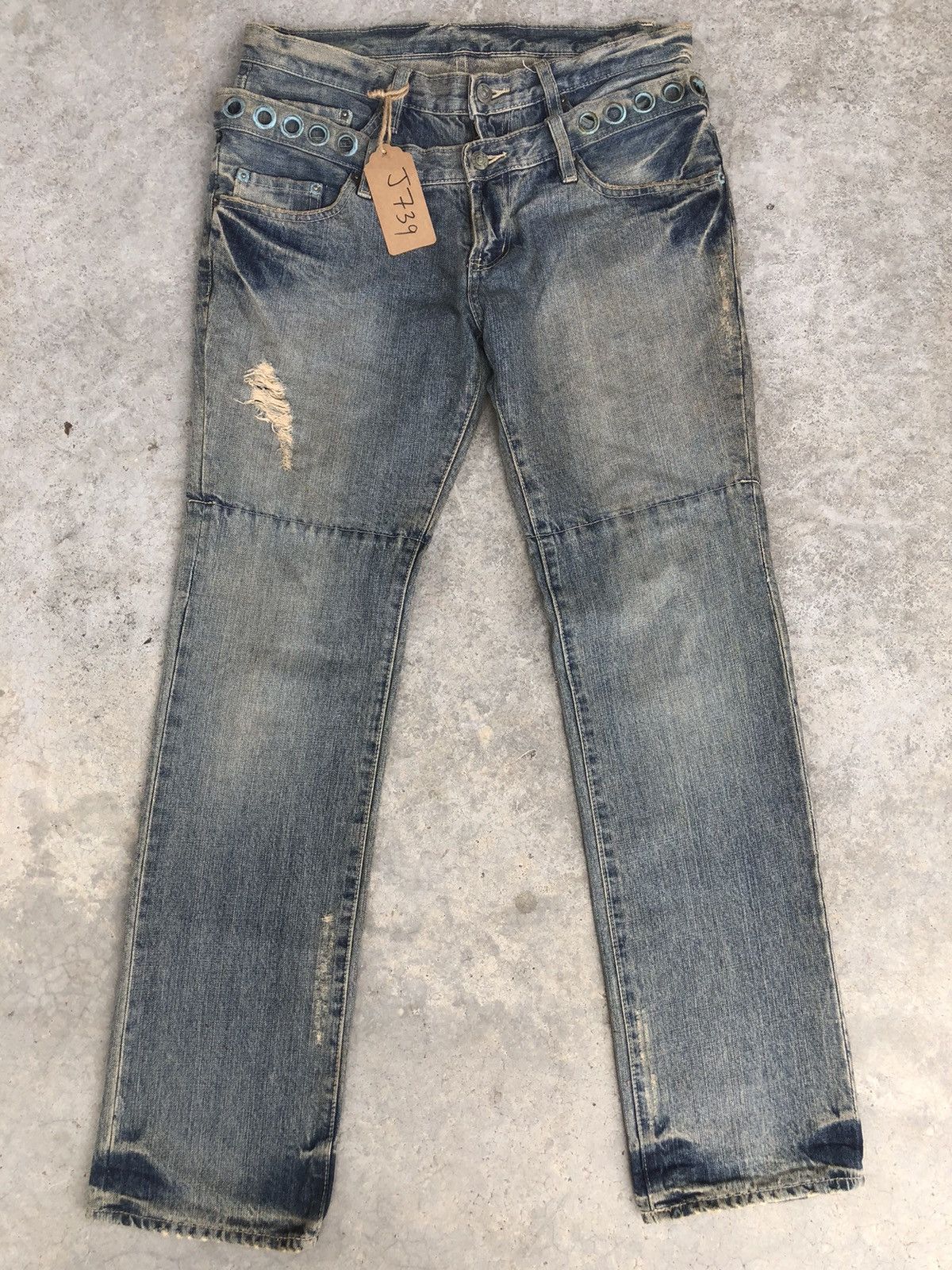PPFM PPFM Double Waist Distressed Jeans Size US 32 / EU 48 - 1 Thumbnail