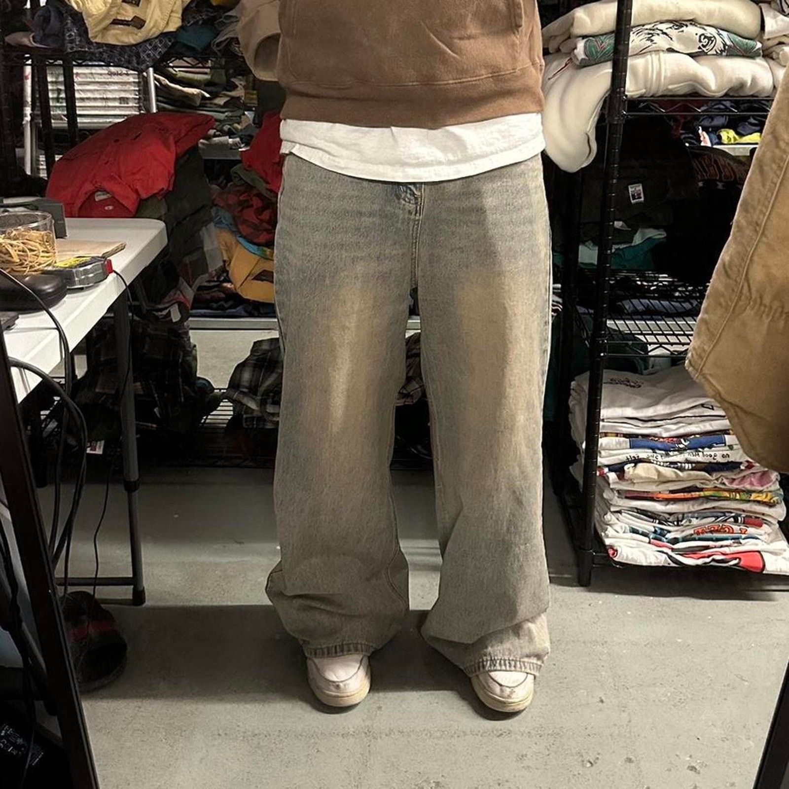 Vintage Vintage Baggy Y2k Urban Wide Leg faded Skater Jeans Men 28W Size US 28 / EU 44 - 2 Thumbnail