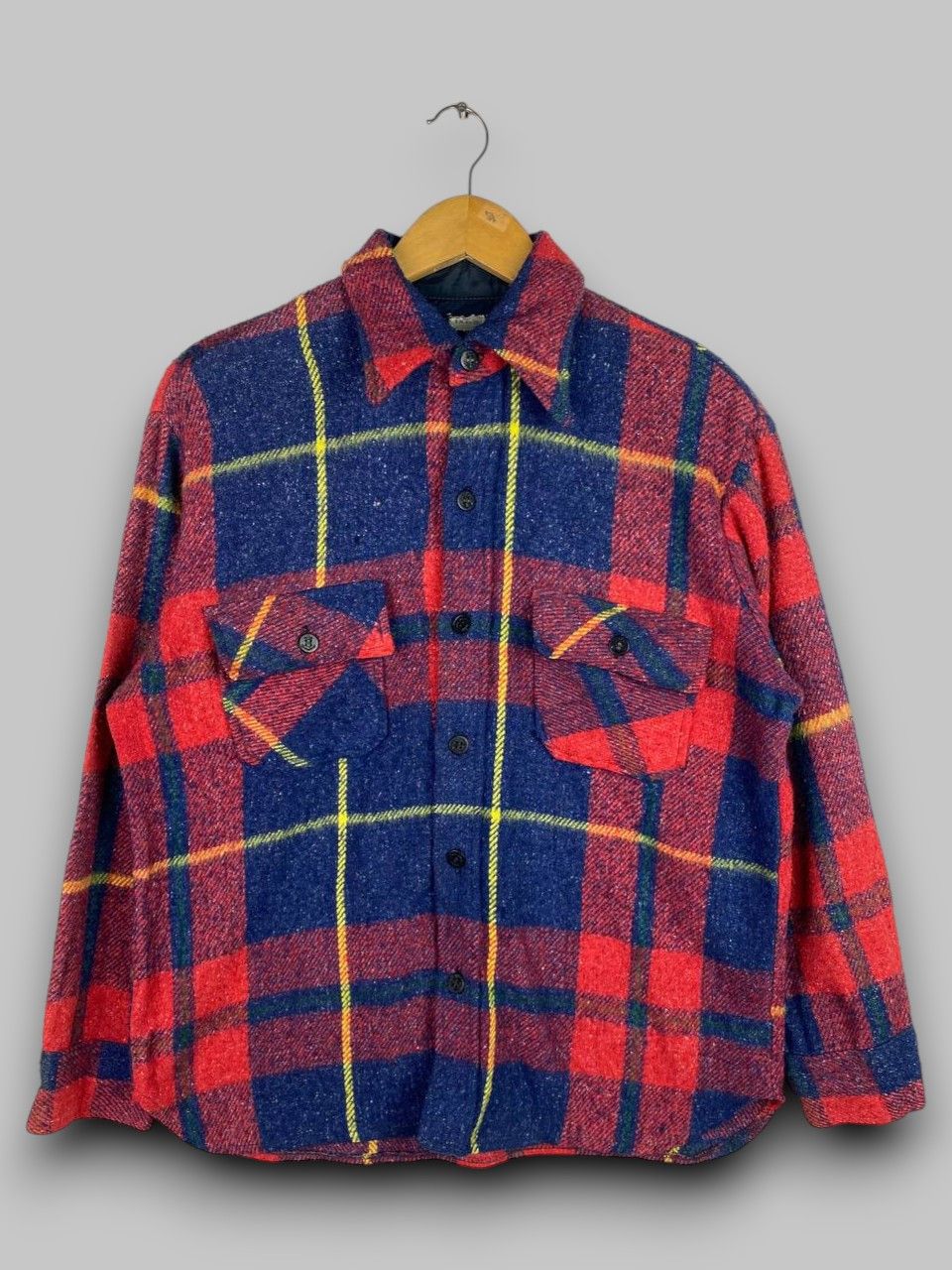 Vintage vintage 80s wool flannel shirt nice design Size US M / EU 48-50 / 2 - 1 Thumbnail