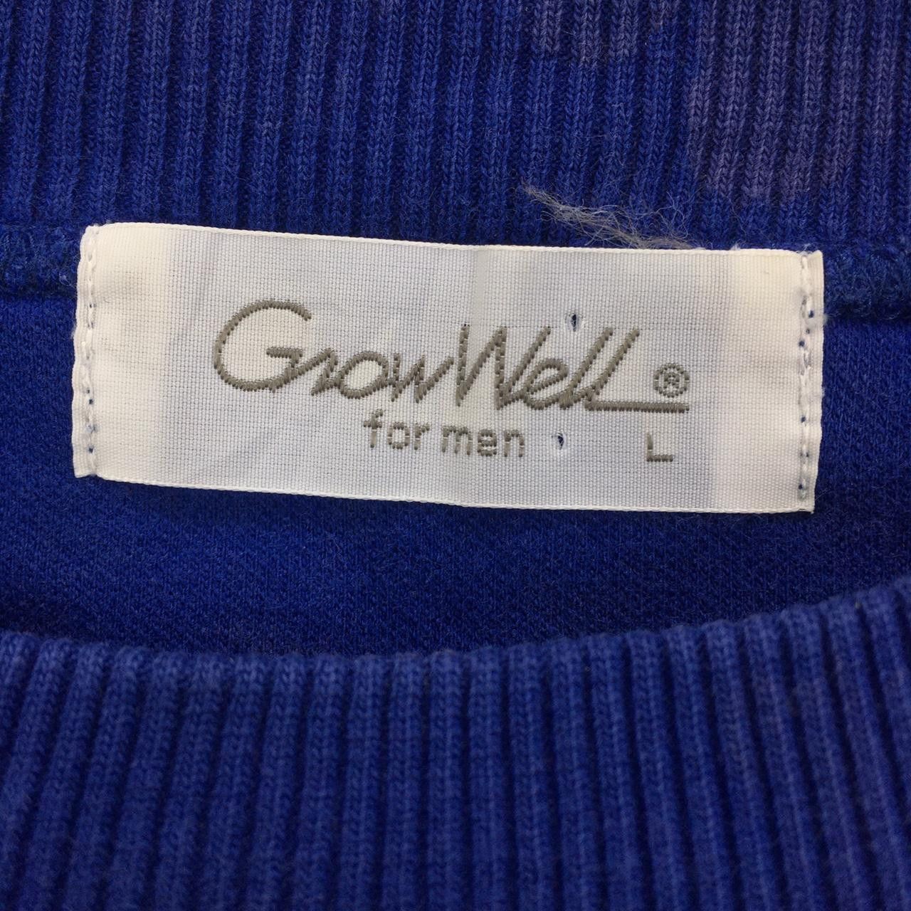 Vintage Vtg 90’ BASIC POINT SPIRITUAL Embroidery Blue Sweatshirt Size US L / EU 52-54 / 3 - 3 Thumbnail