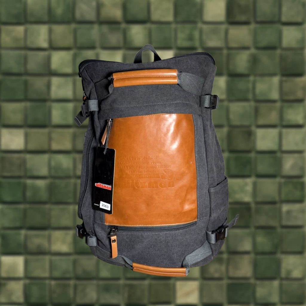 Vintage Witzman Backpack Charcoal Canvas Travel Backpack Large Men Laptop Sleeve/Protection Rucksack Duffel Bag Size ONE SIZE - 1 Thumbnail