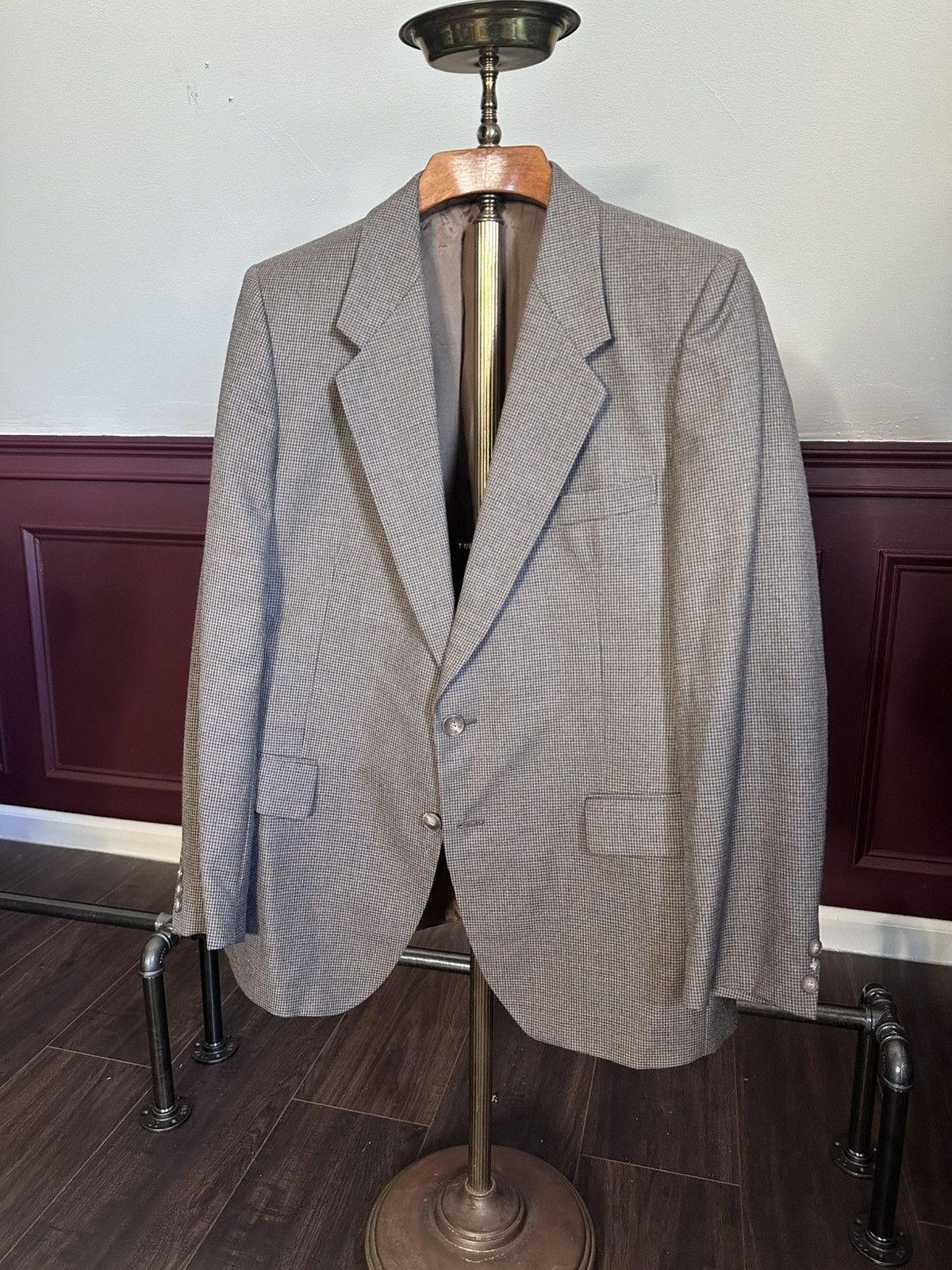 Mainline vintage brown houndstooth made in France jacket