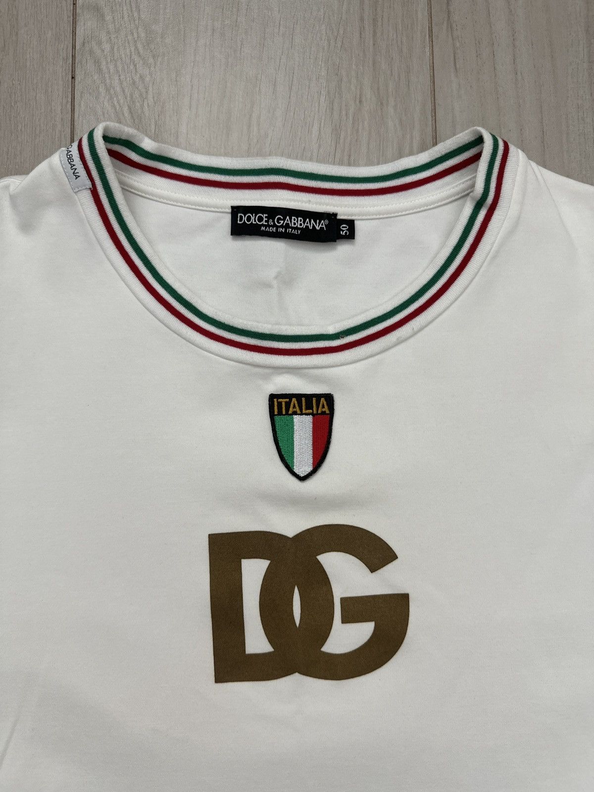 Dolce & Gabbana Dolce & Gabbana DG Logo Italia Crest T-Shirt White Size US M / EU 48-50 / 2 - 2 Thumbnail