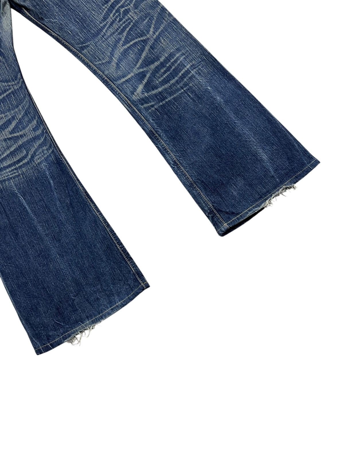 🔥Vintage FLARE EDWIN 503 BLUE TRIP RAW BLUE MUDWASH DENIM