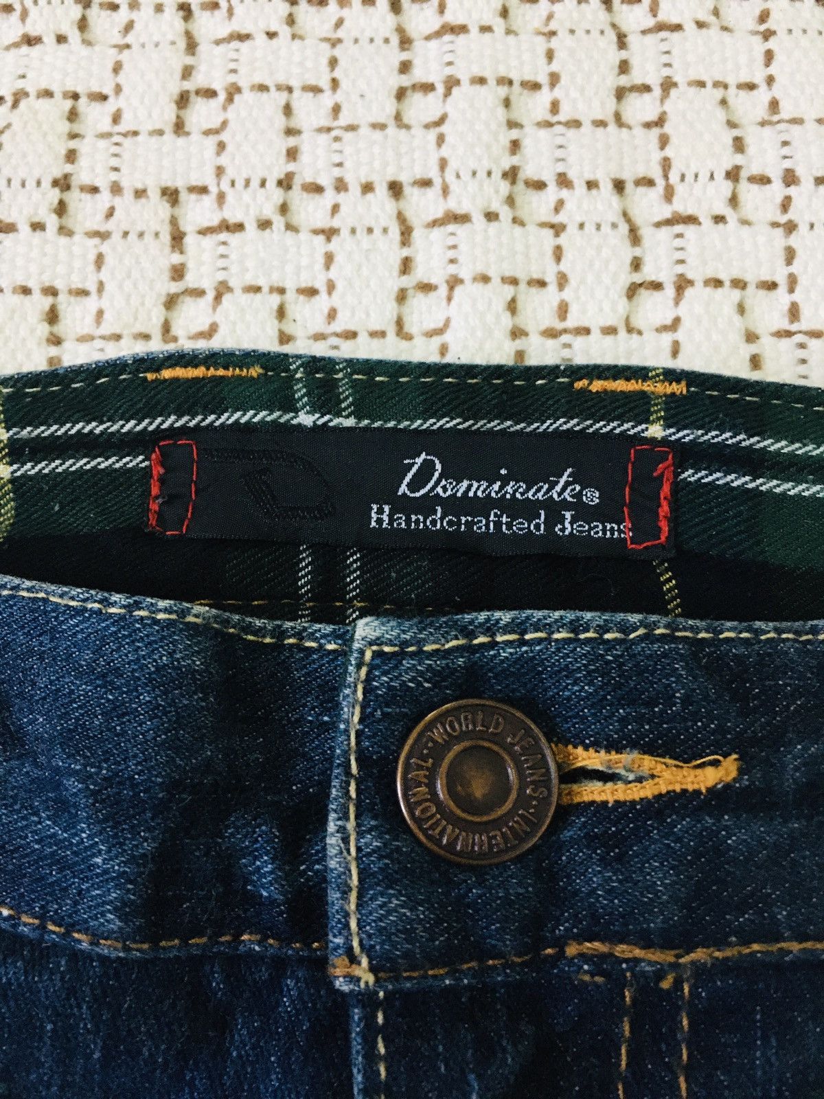 Japanese Brand × PPFM Dominate Love Rock Double Waist Handcrafted Jeans (17) Size US 32 / EU 48 - 9 Thumbnail