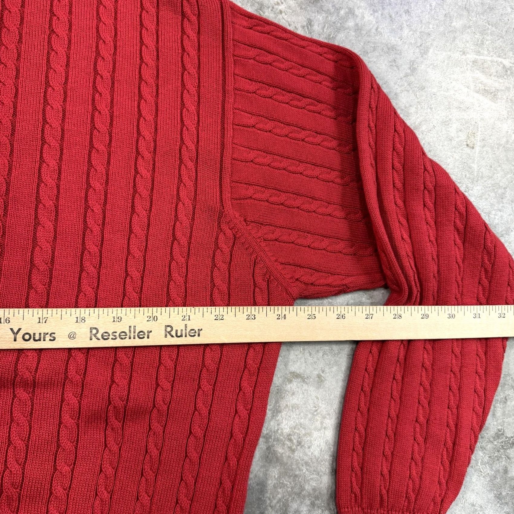 Vintage Kevins Plantation Collection Sweater Mens Large Red Cable-Knit Pullover Crewneck Size US L / EU 52-54 / 3 - 6 Thumbnail