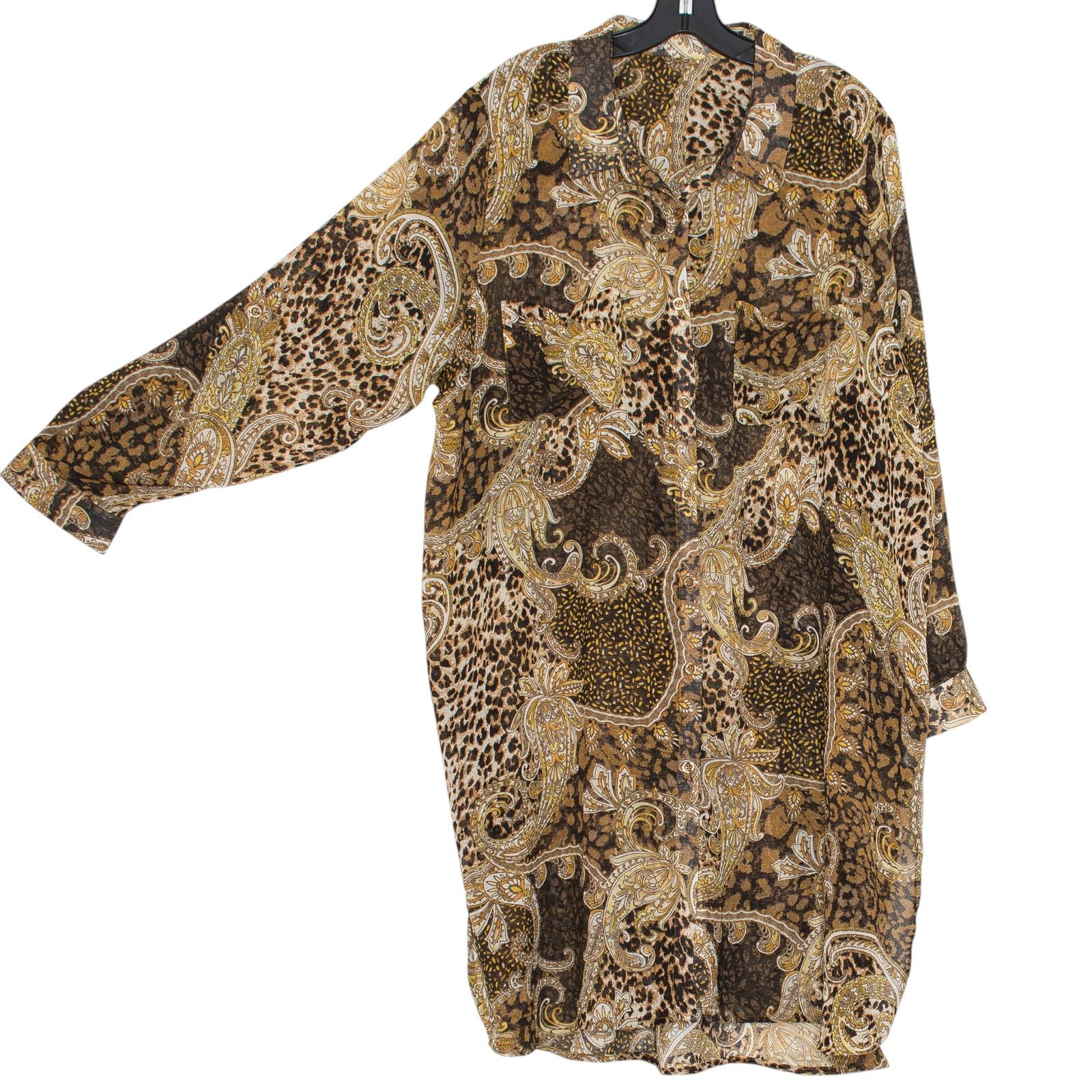 Other Jessica London Shirt Dress Sheer Animal Paisley Brown 24W Size 4XL / US 24-26 - 2 Thumbnail