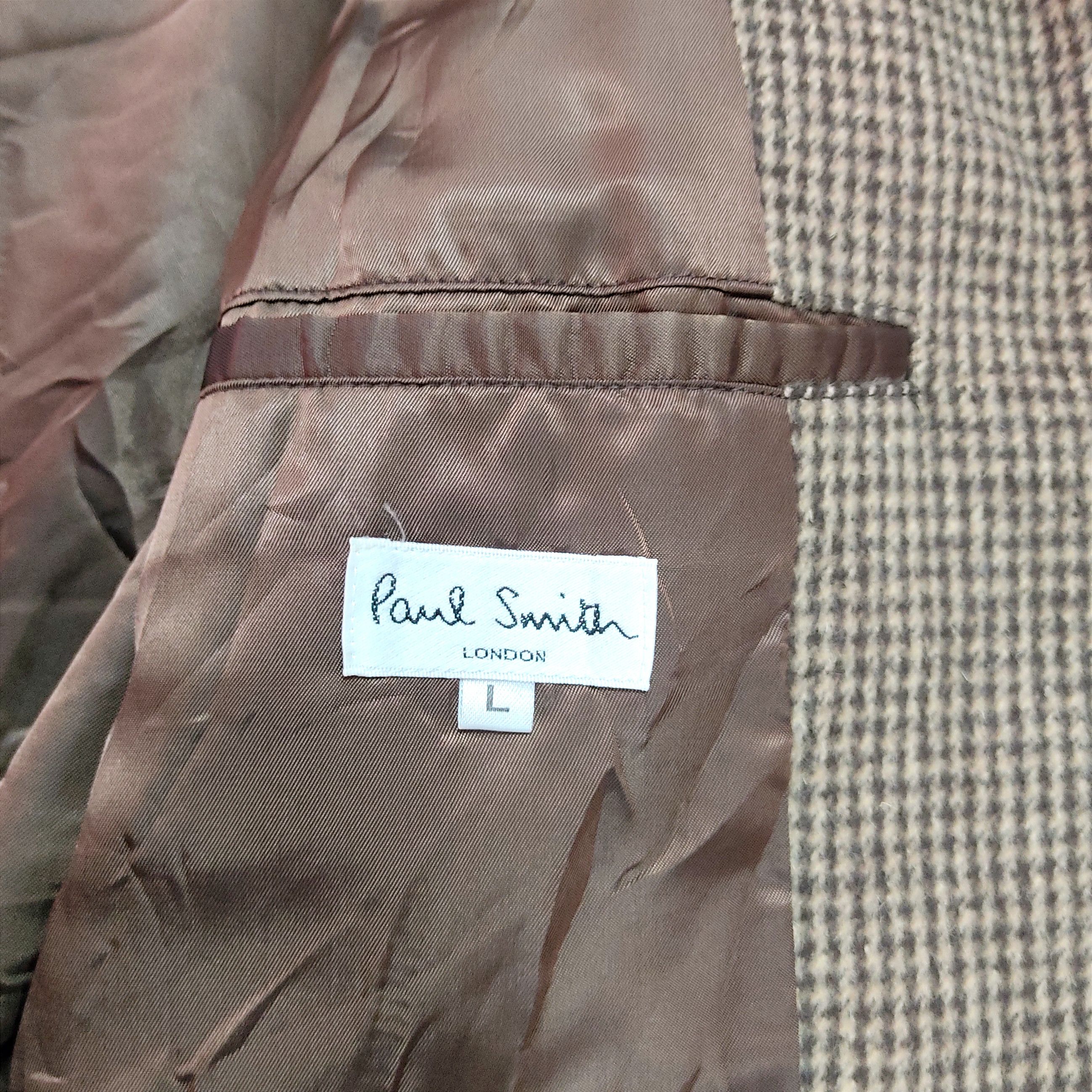 Paul Smith PAUL SMITH Herringbone Plaid Wool Zipper Jacket Size US L / EU 52-54 / 3 - 7 Thumbnail