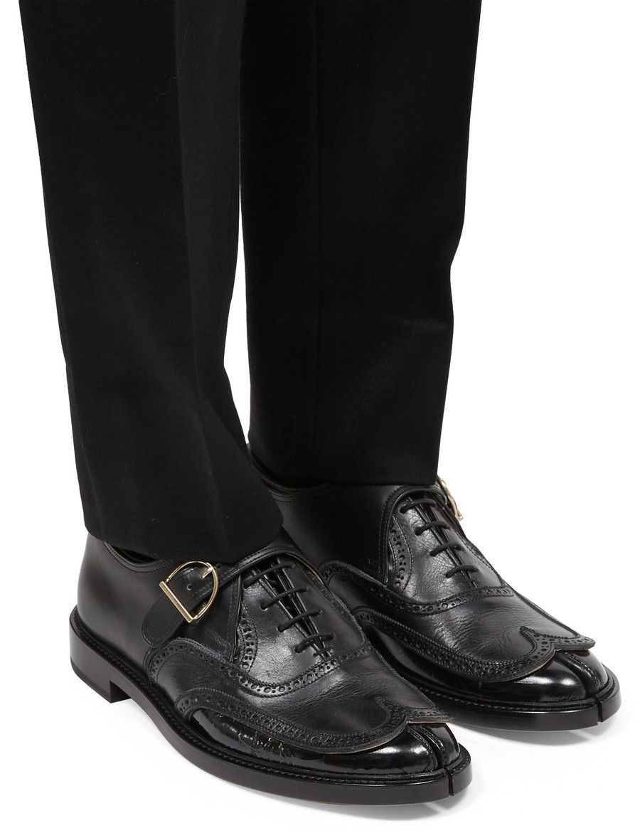 Maison Margiela o1w1db10425 Tabi Monster Buckle Lace-up Shoes in Black Size US 8 / EU 41 - 2 Thumbnail
