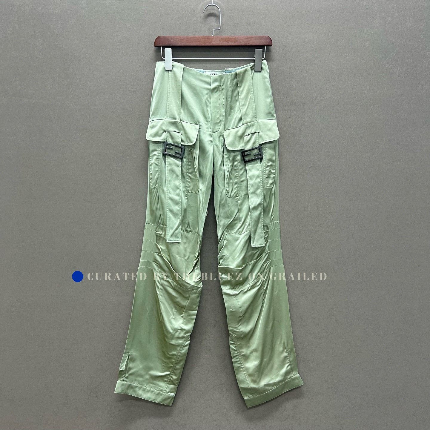 Fendi Fendi Light Green Pleated Cargo Pants 36 Size 36" / US 14 / IT 50 - 1 Thumbnail