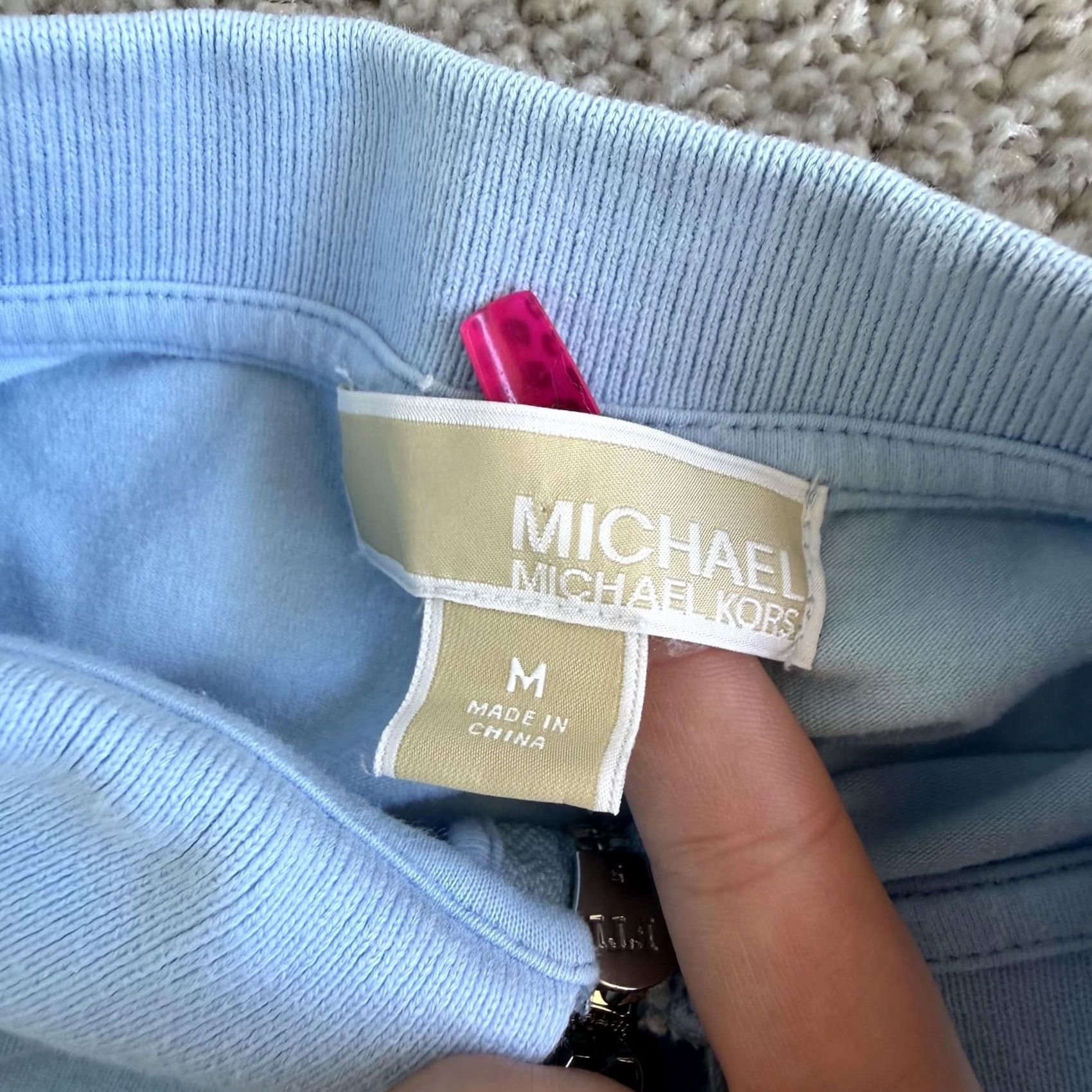 Vintage MICHAEL Kors Shirt Womens M Blue Polo Half Zip Collared Stretch Top Size M / US 6-8 / IT 42-44 - 3 Thumbnail