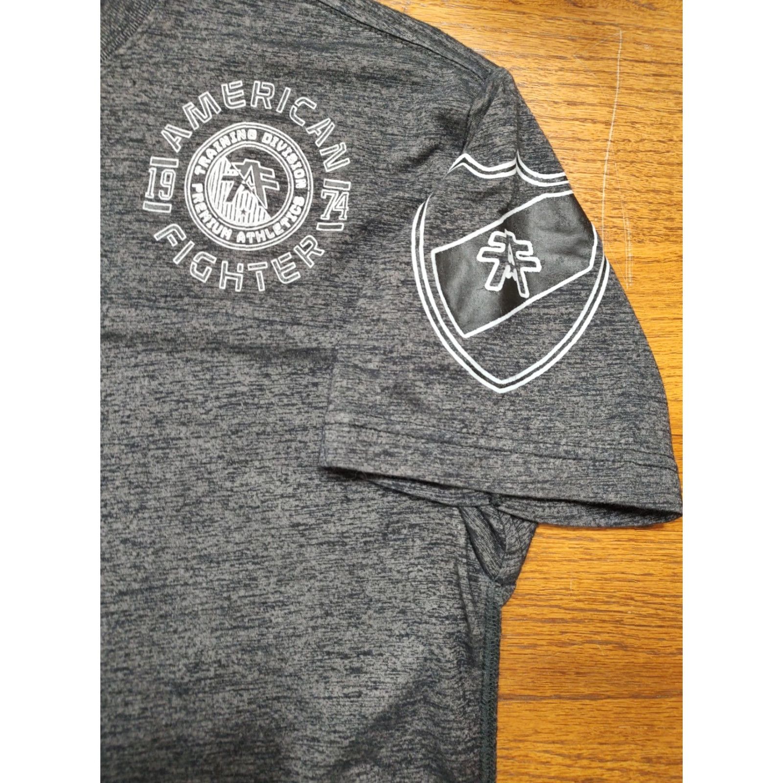 Vintage American Fighter T Shirt Mens XL Gray Logo Double-Sided Short Sleeve Crew Neck Shirt Size US XL / EU 56 / 4 - 3 Thumbnail