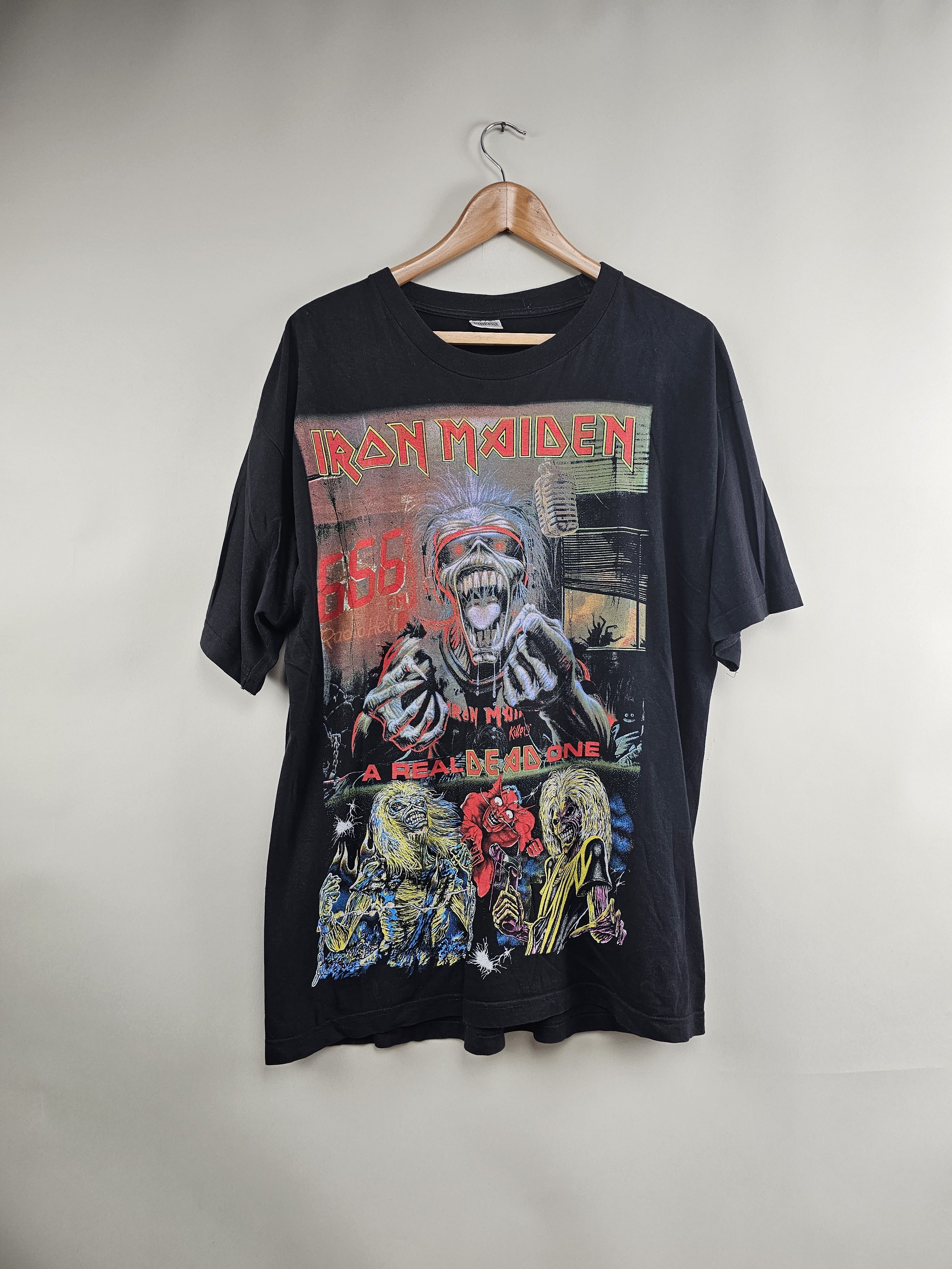 Band Tees × Iron Maiden × Vintage 90s Iron Maiden A real dead one 