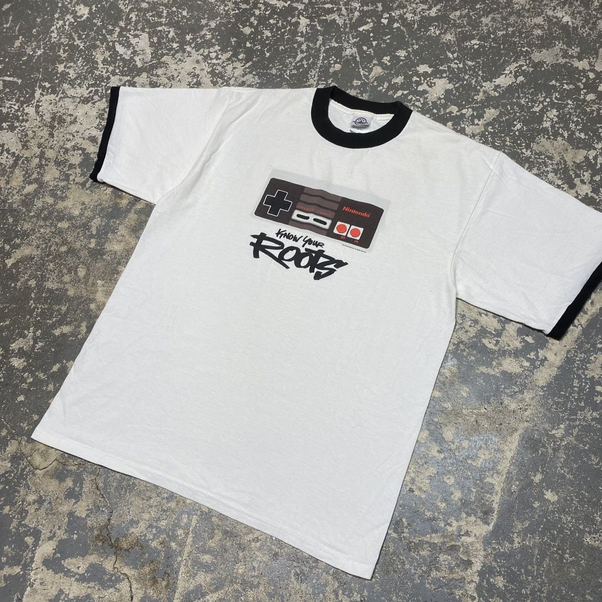 Japanese Brand × Vintage Vintage Nintendo Know Your Roots 2003 Ringer Tshirt Size US L / EU 52-54 / 3 - 2 Thumbnail
