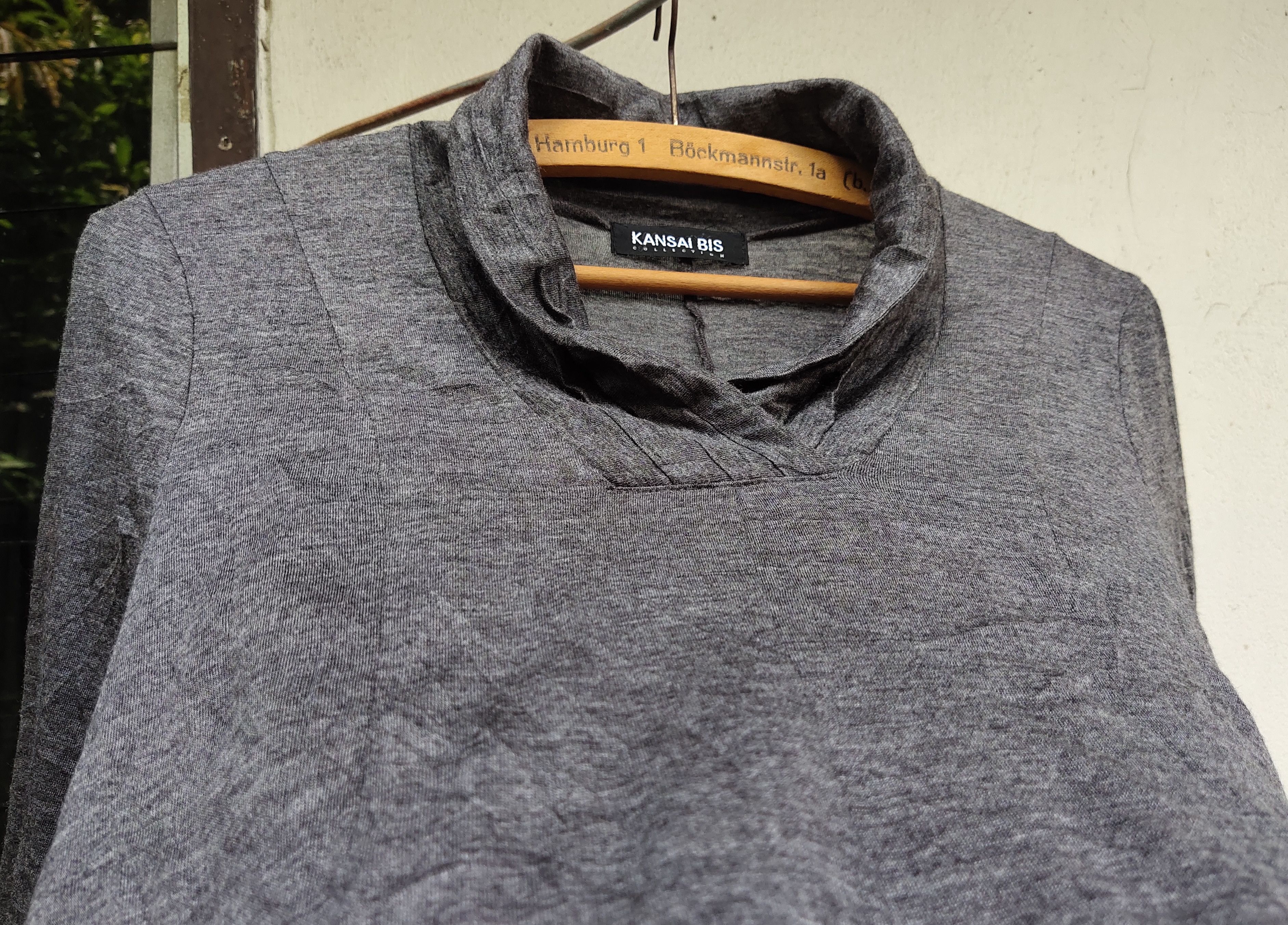 Kansai Yamamoto (S224) Kansai BIS Gray Acrylic Pullover Shawl Blouse Sz 9 Size S / US 4 / IT 40 - 4 Thumbnail