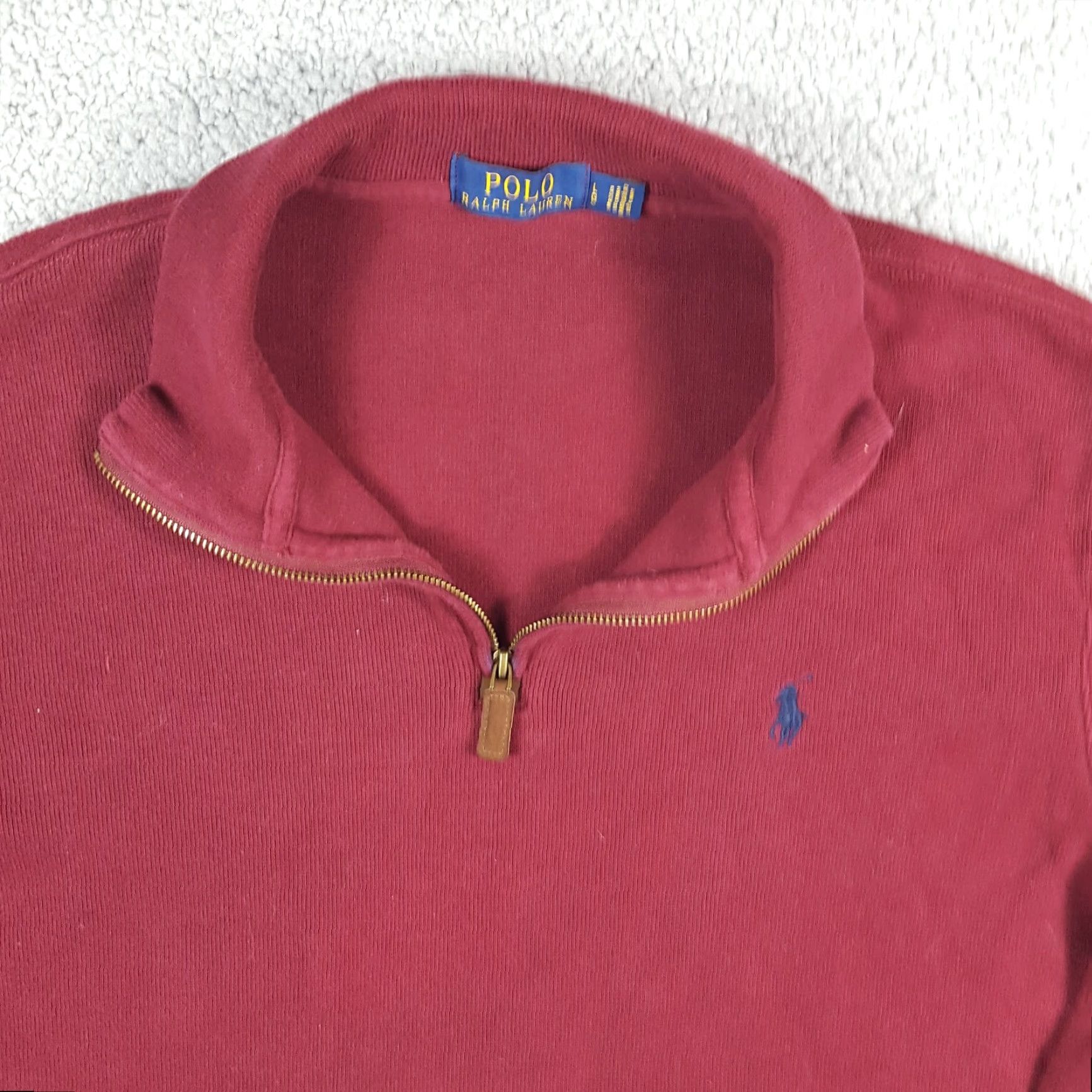 Ralph Lauren Vintage Ralph Lauren Polo Men's Large Knit Sweater 1/4 Zip Pullover Fall Winter Preppy Red Size US L / EU 52-54 / 3 - 2 Thumbnail