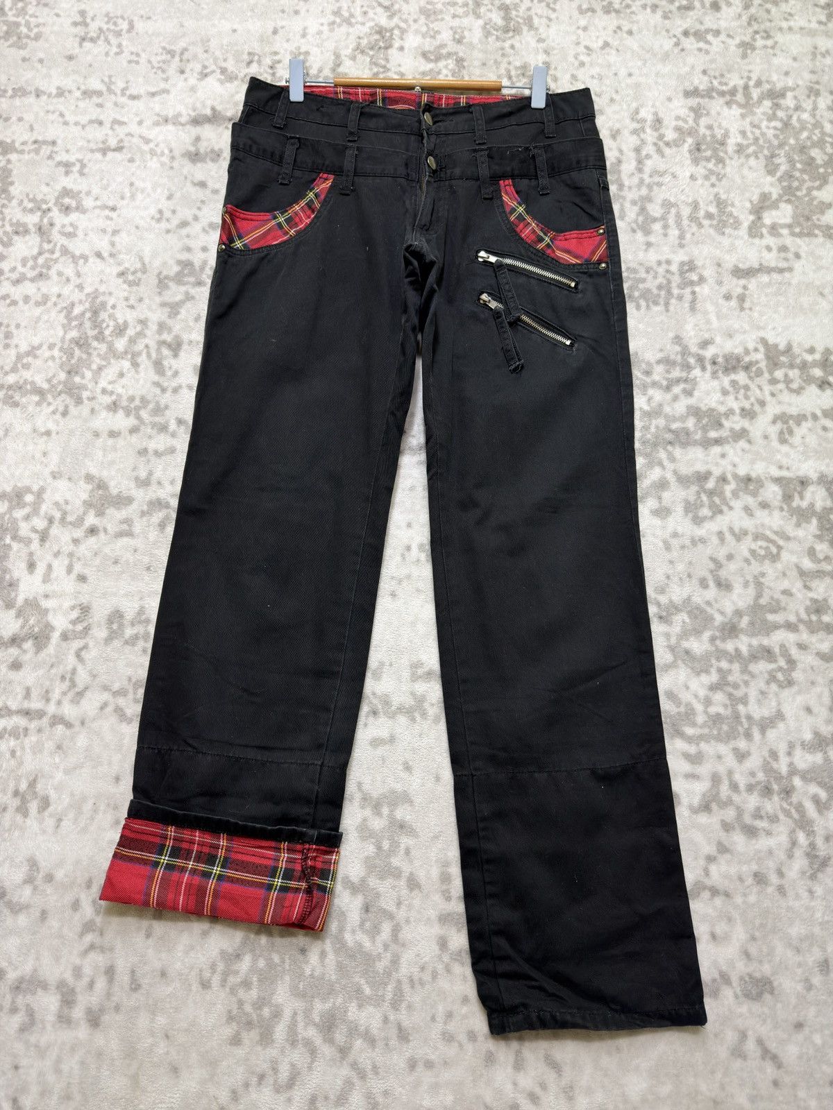 Hysteric Glamour Vintage Archive Double Waist Punk Plaid Zip Detail Pant Size US 32 / EU 48 - 1 Thumbnail