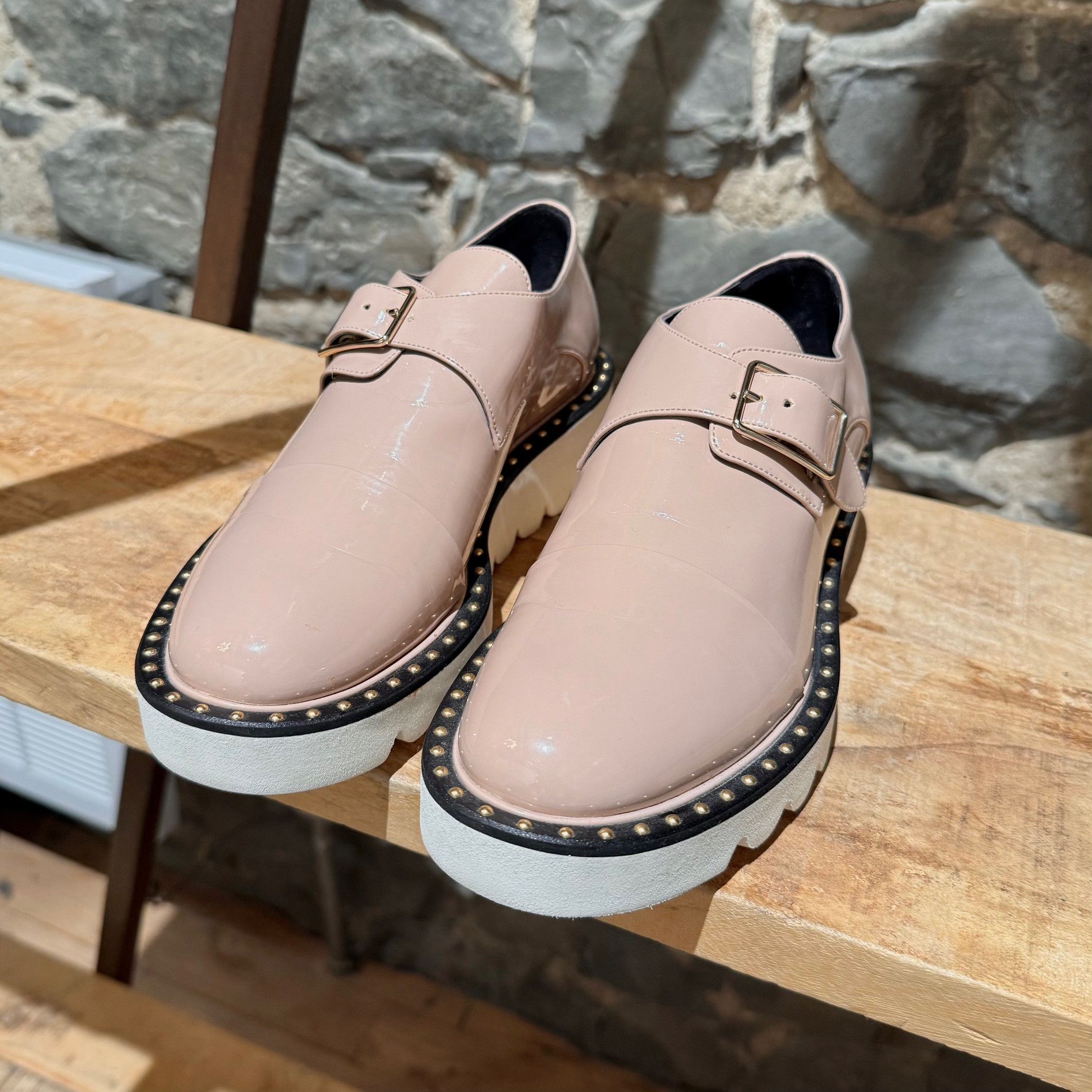 Stella McCartney Stella McCartney Pink Patent Faux Leather Monk Platform Size US 5.5 / IT 35.5 - 4 Thumbnail