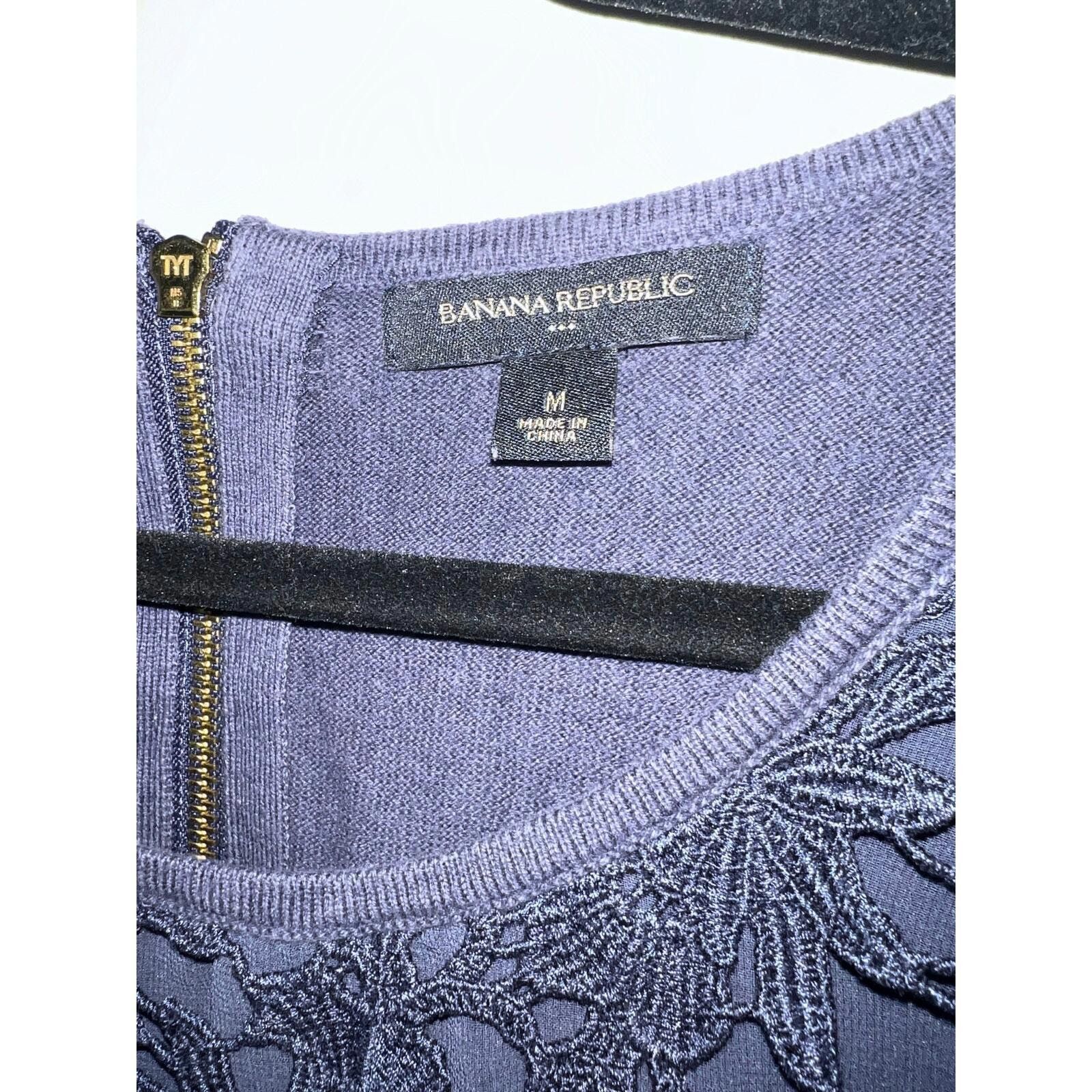 Banana Republic Banana Republic Lace Overlay Tank Top Navy Blue Medium Size M / US 6-8 / IT 42-44 - 3 Thumbnail