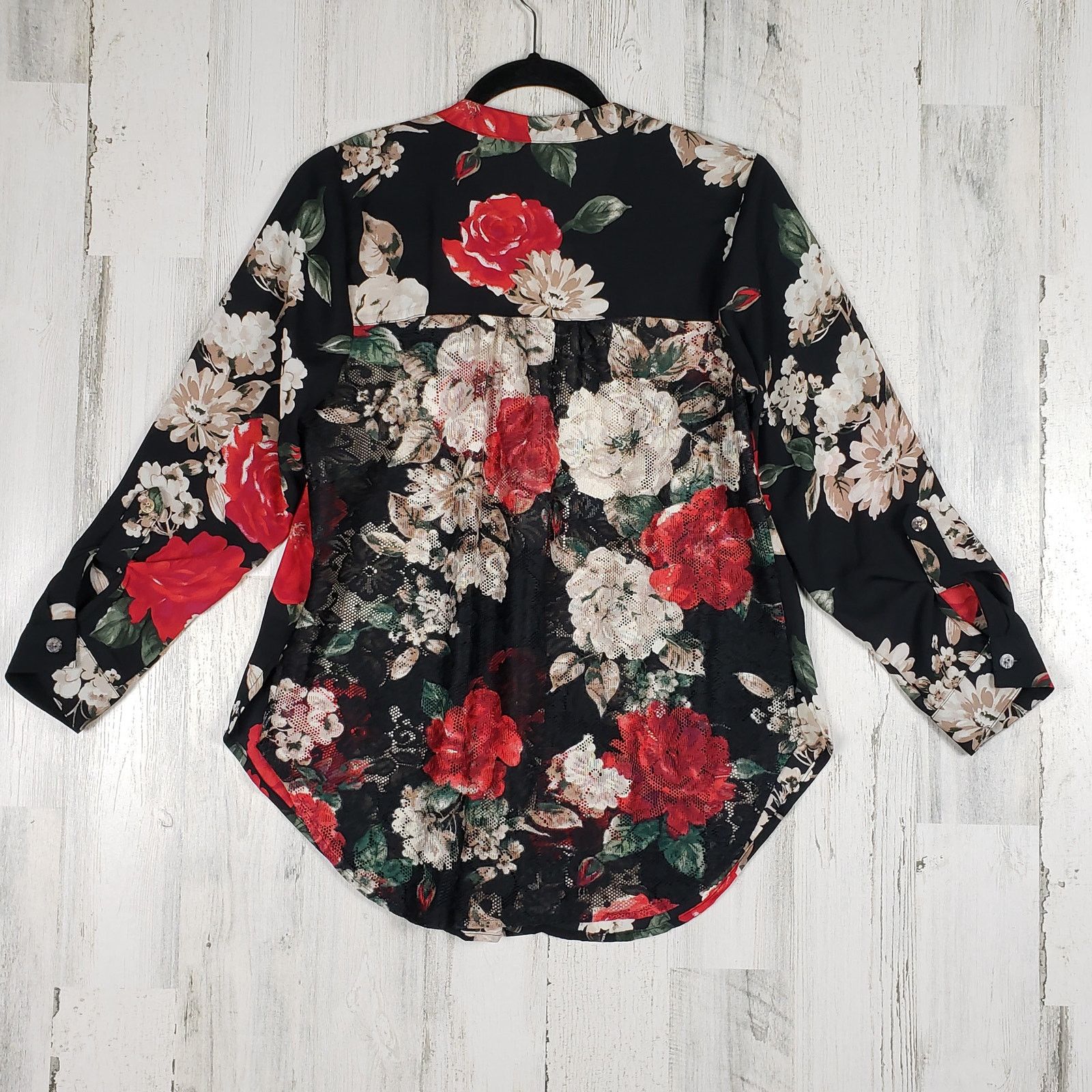 Other Fig + Flower Floral Long Sleeve Button Down Petite Medium PM Size M / US 6-8 / IT 42-44 - 6 Thumbnail