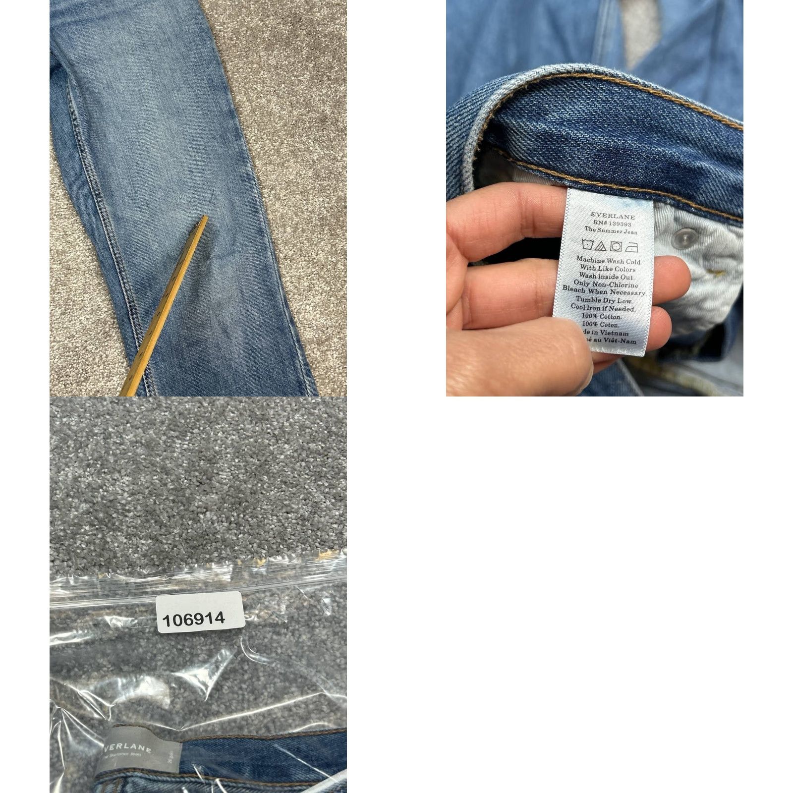Everlane Everlane The Summer Jeans Women 26 Blue Denim Cotton Mid Rise Straight Leg 30x27 Size 26" / US 2 / IT 38 - 8 Thumbnail