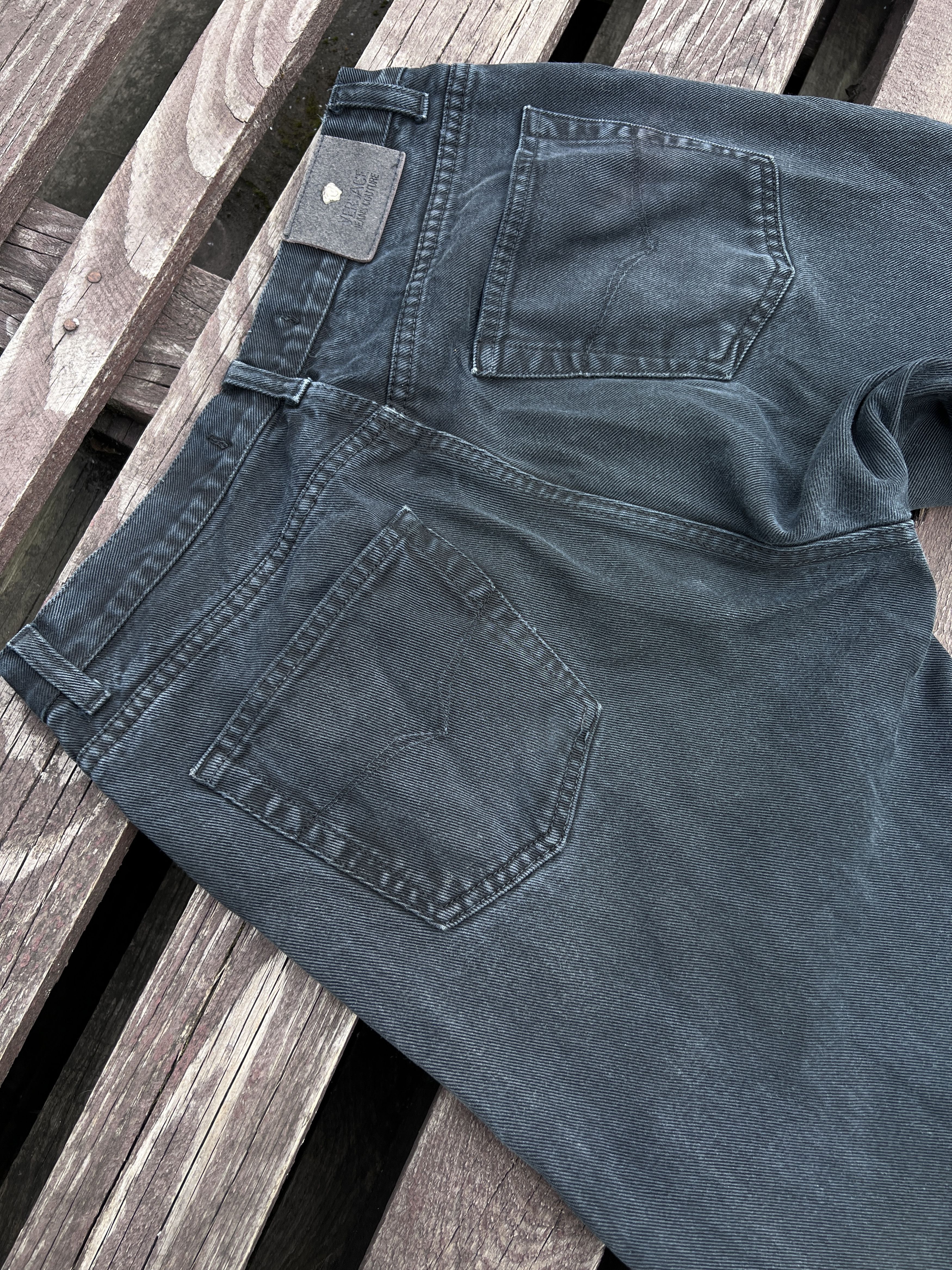 Versace Versace Vintage 90s Washed Black Denim Jeans Size US 34 / EU 50 - 8 Thumbnail