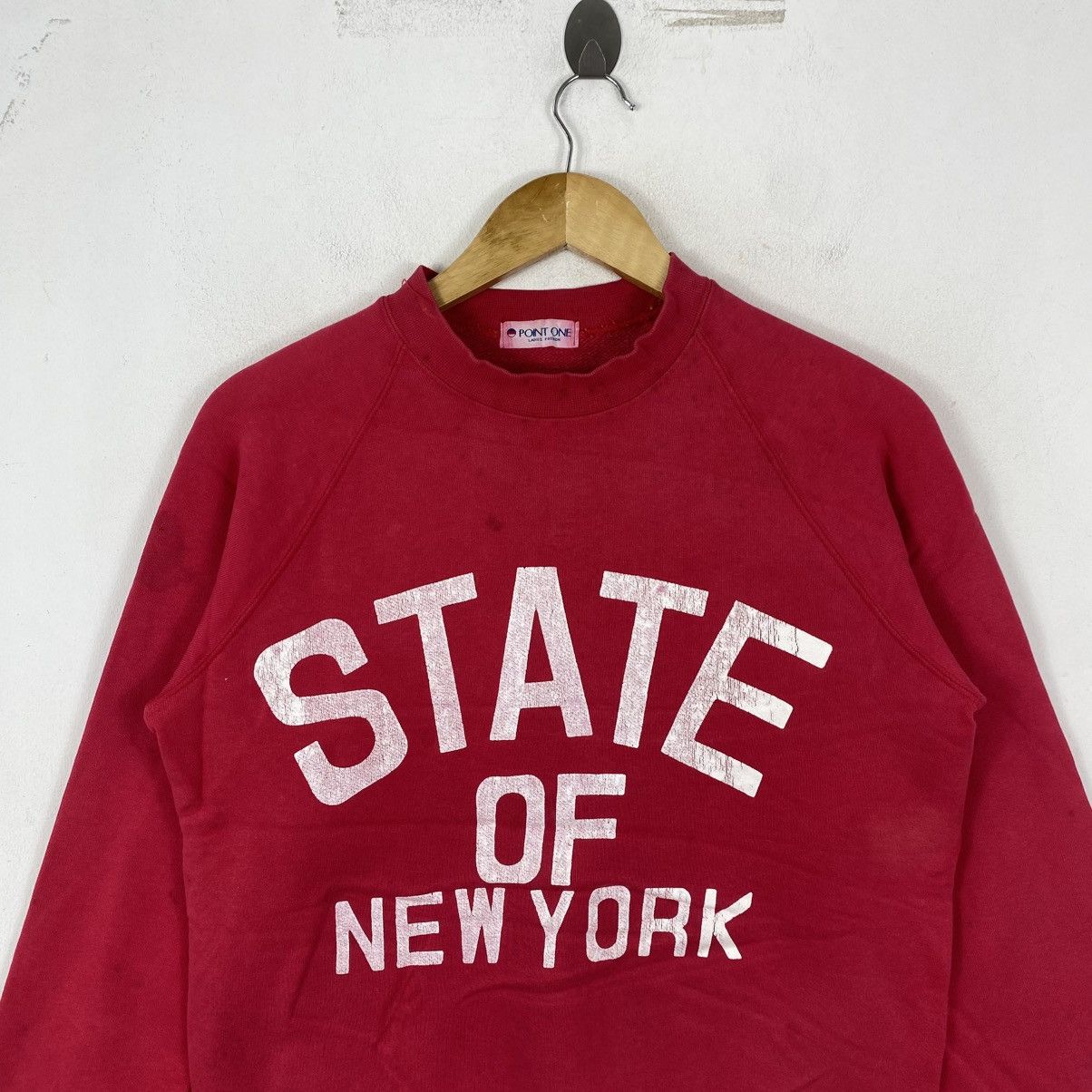 Vintage Vintage Point One State of NY Red Sweatshirt M Varsity Size US M / EU 48-50 / 2 - 3 Thumbnail